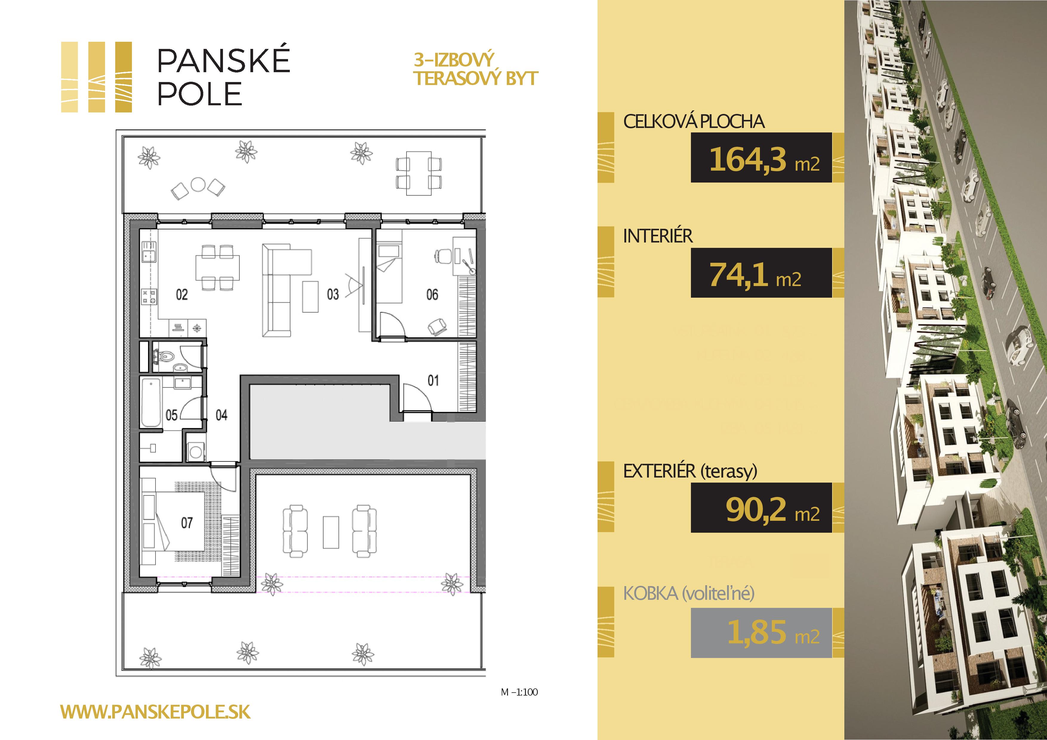 Panské Pole - LUCERNA 3.19terasovy - Pôdorys