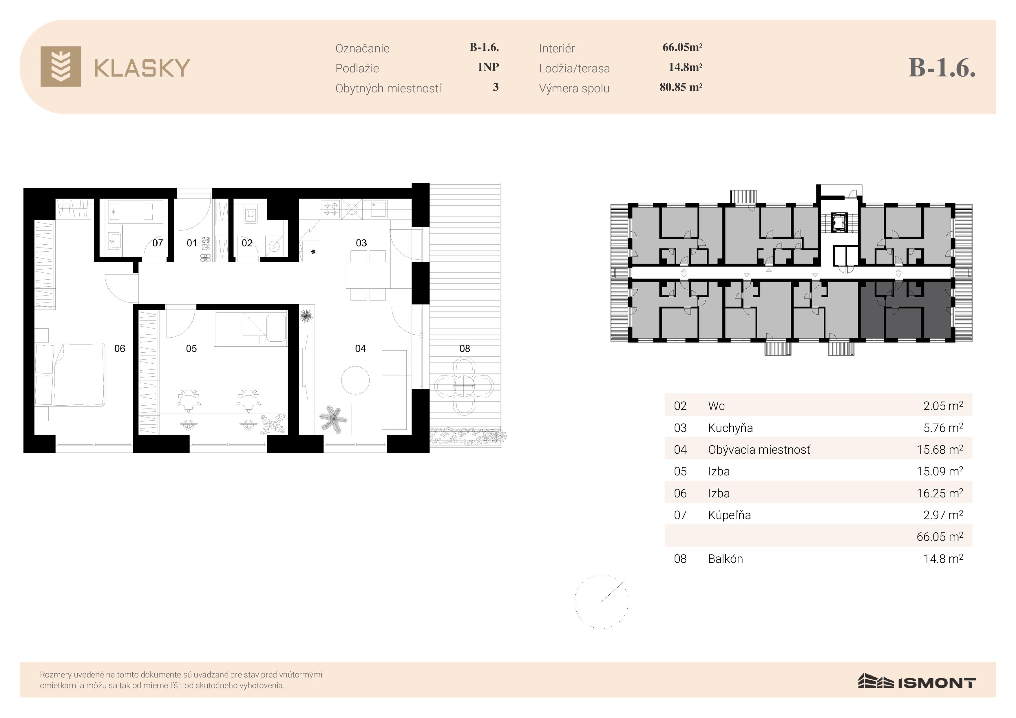 Klasky - B-1.6. - Pôdorys