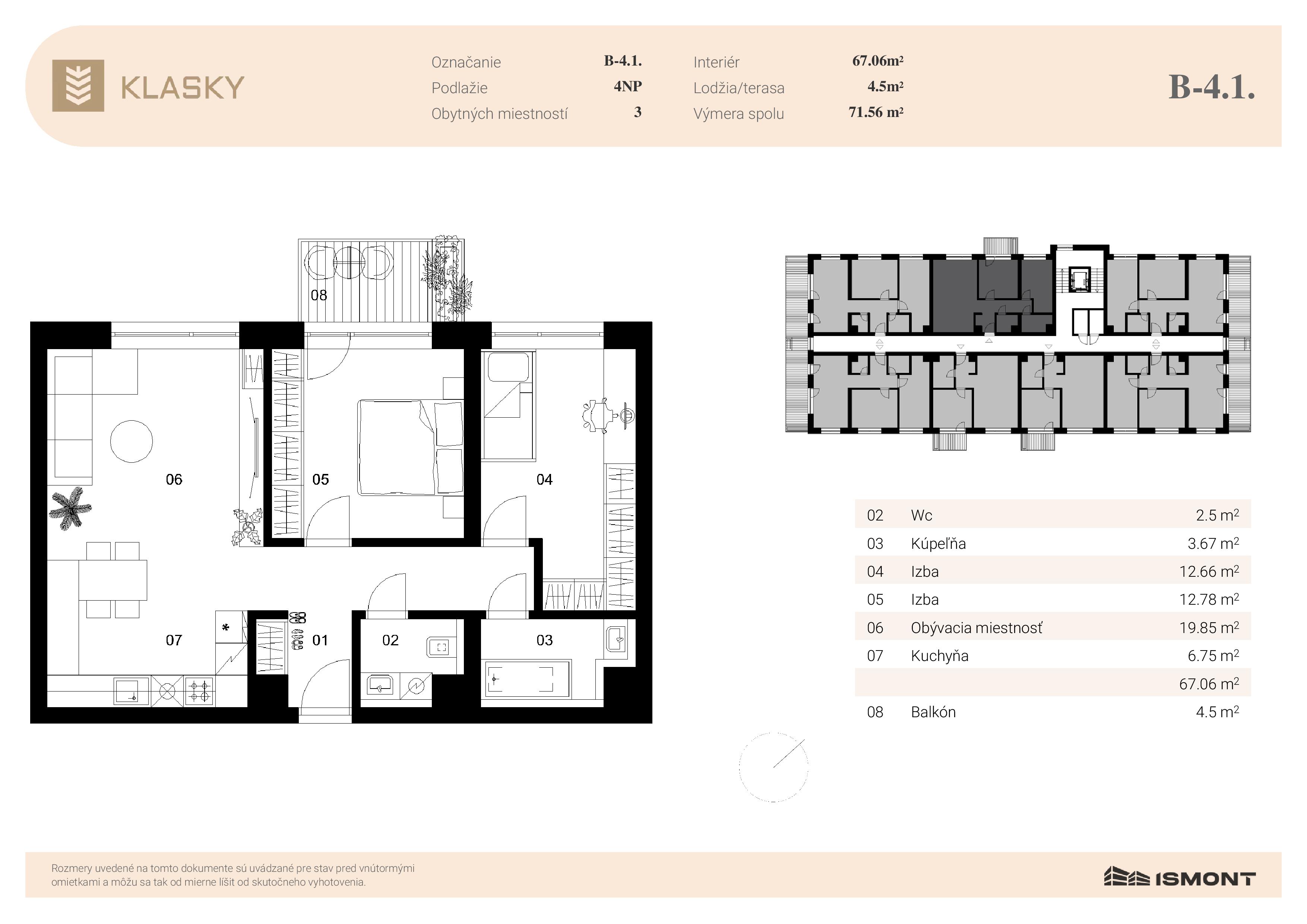 Klasky - B-4.1. - Pôdorys