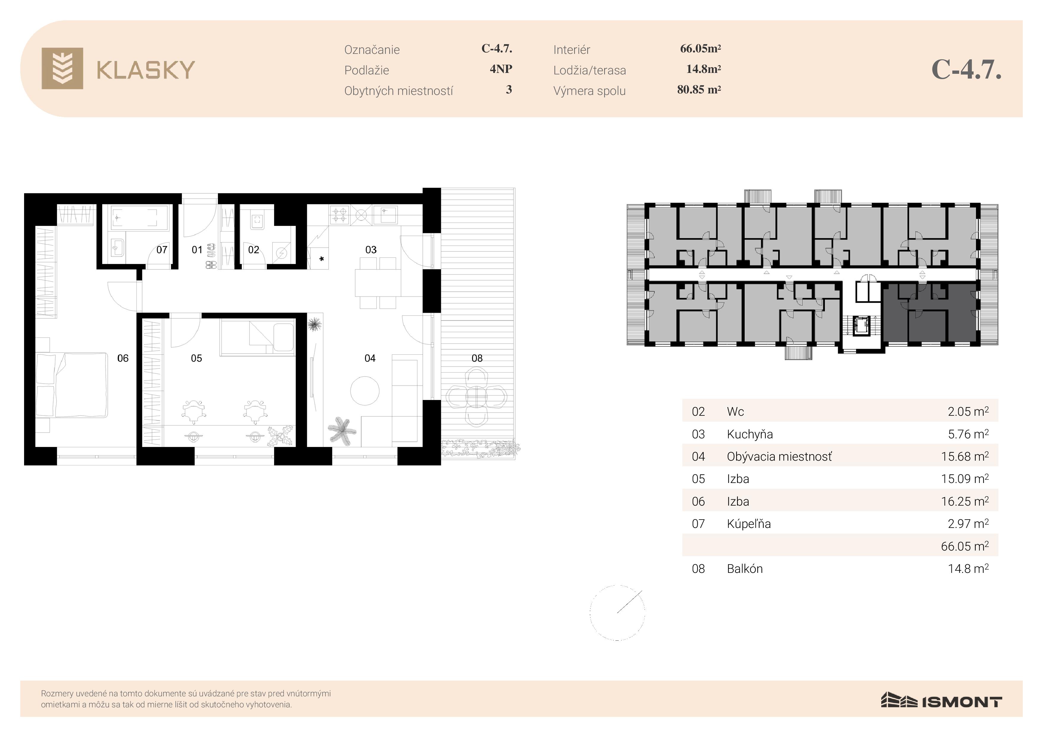 Klasky - C-4.7. - Pôdorys