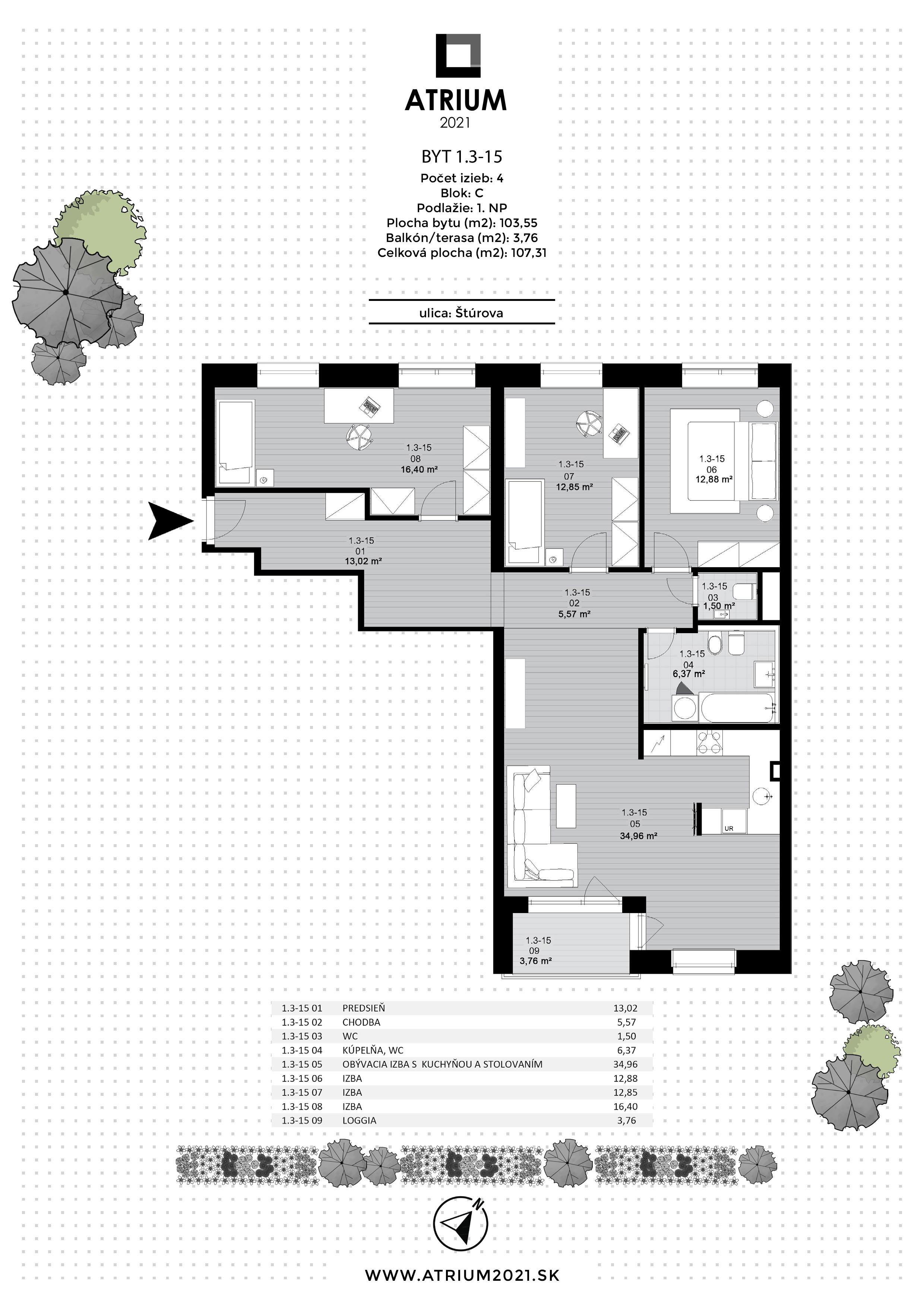Atrium 2021 - 1.3-15 - Pôdorys