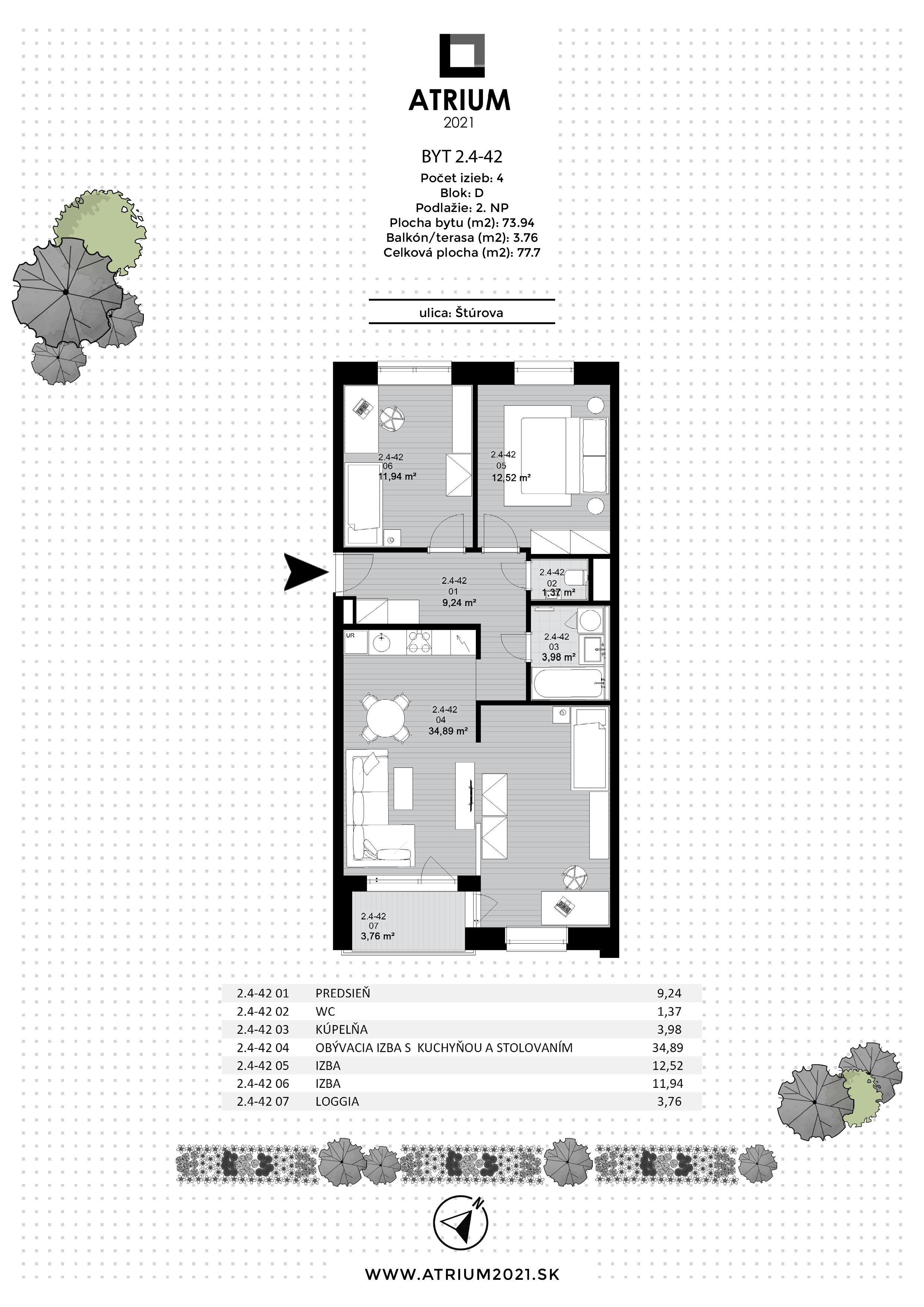 Atrium 2021 - 2.4-42 - Pôdorys