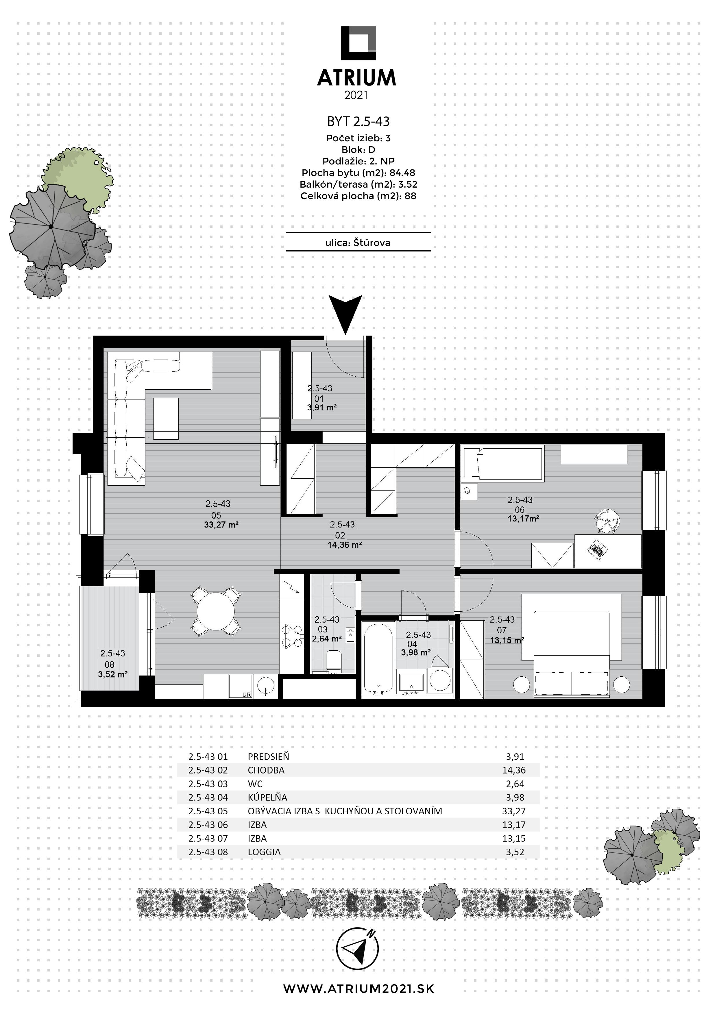 Atrium 2021 - 2.5-43 - Pôdorys