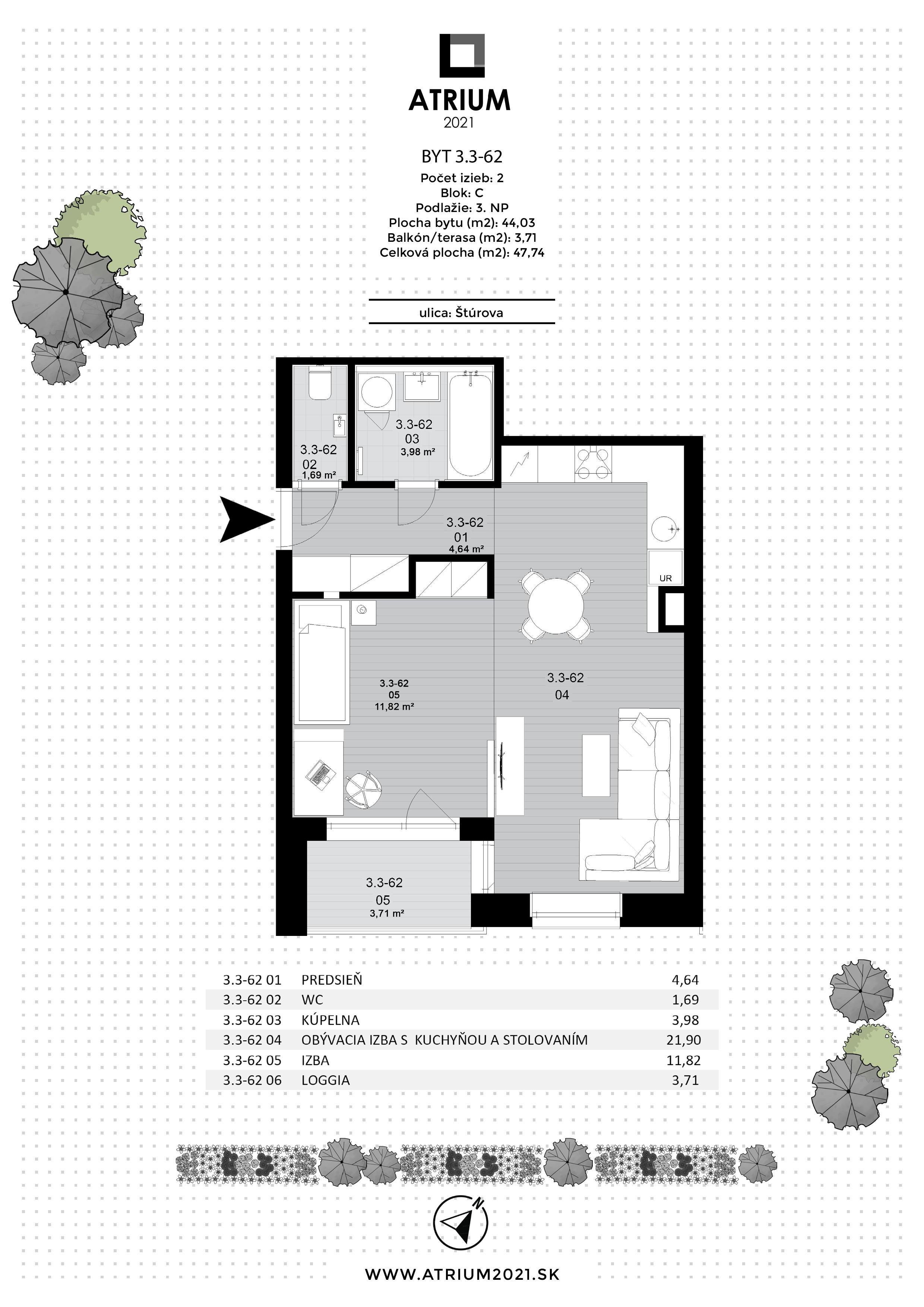 Atrium 2021 - 3.3-62 - Pôdorys