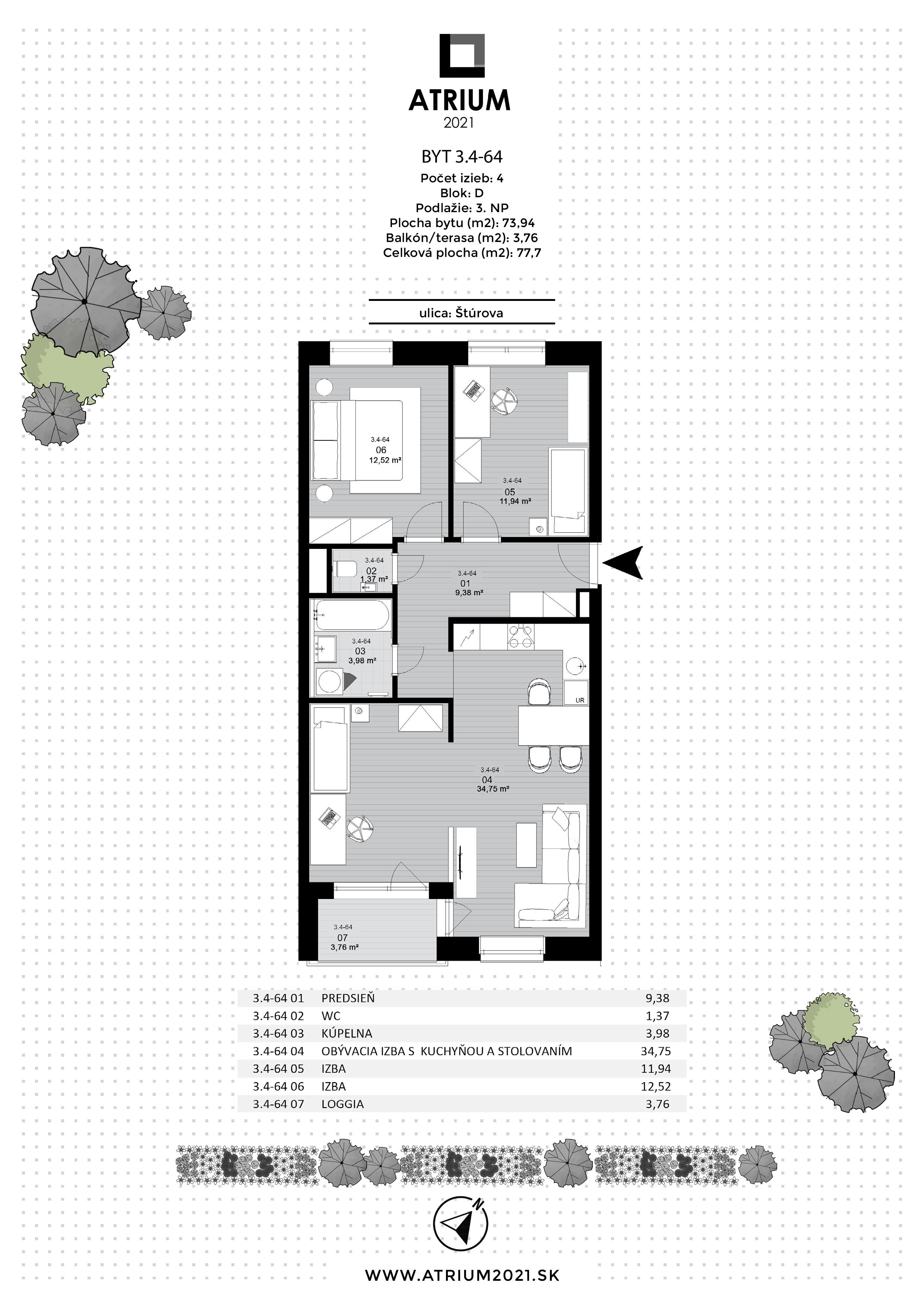 Atrium 2021 - 3.4-64 - Pôdorys