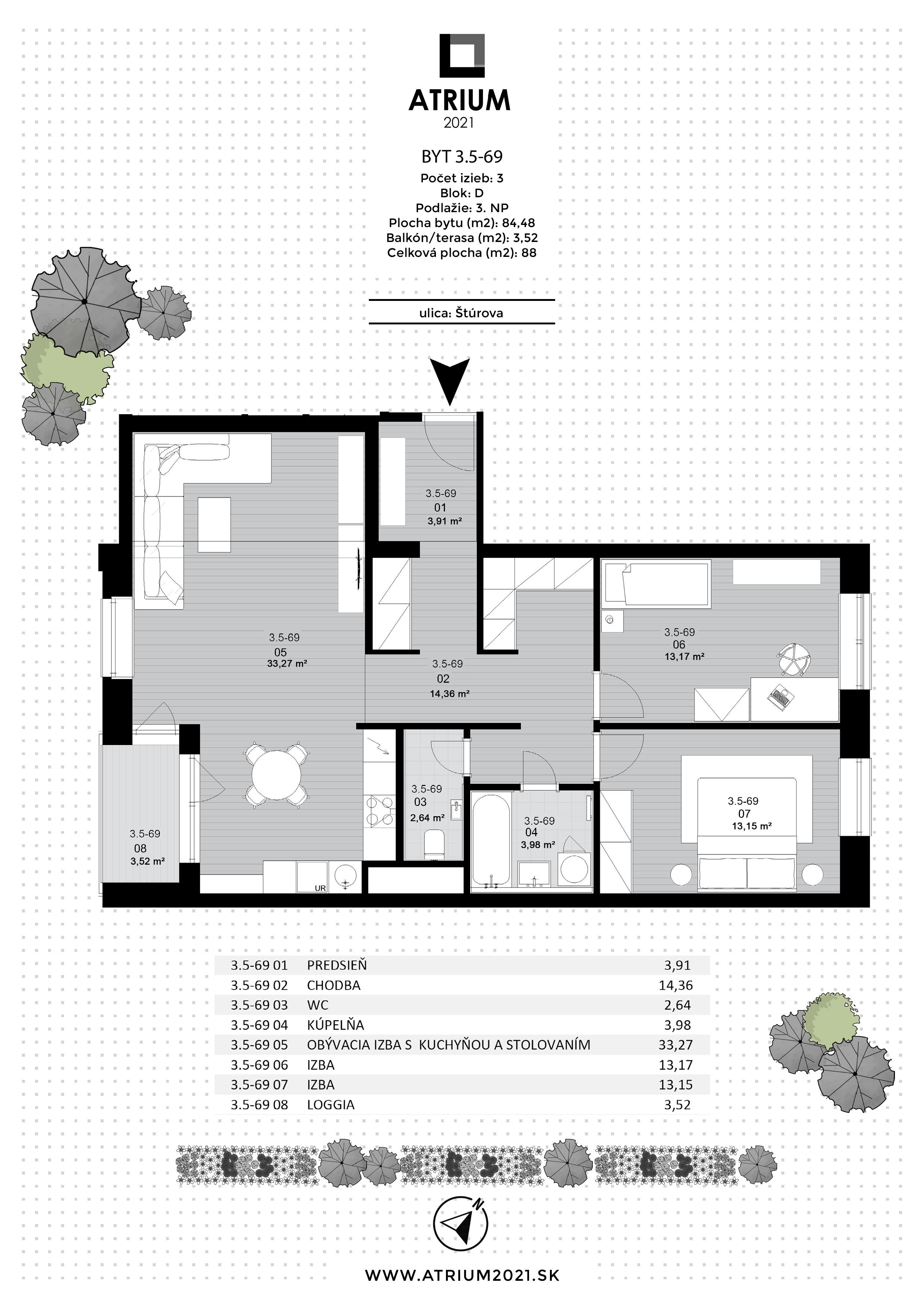 Atrium 2021 - 3.5-69 - Pôdorys