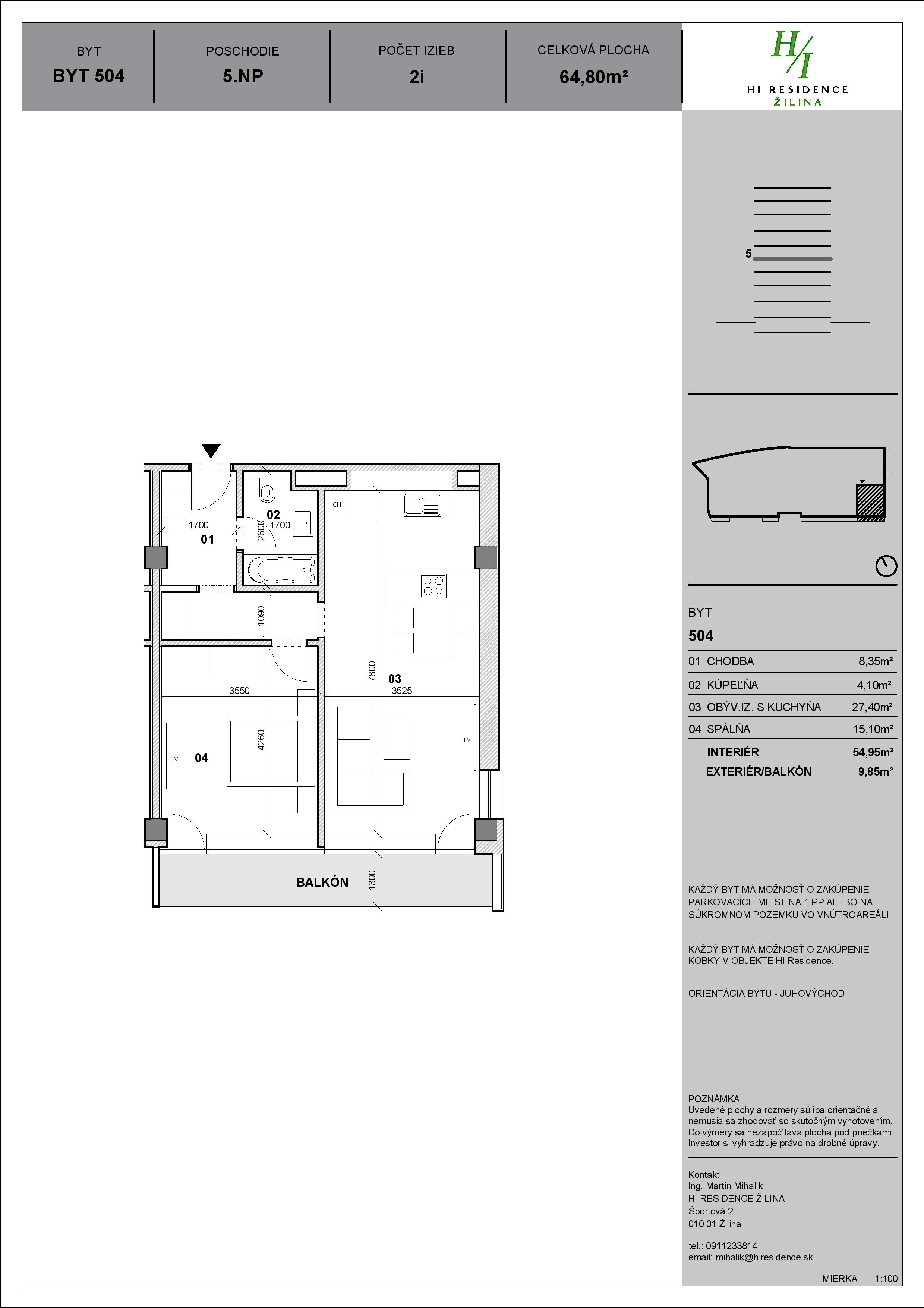 HI Residence - 504 - Pôdorys