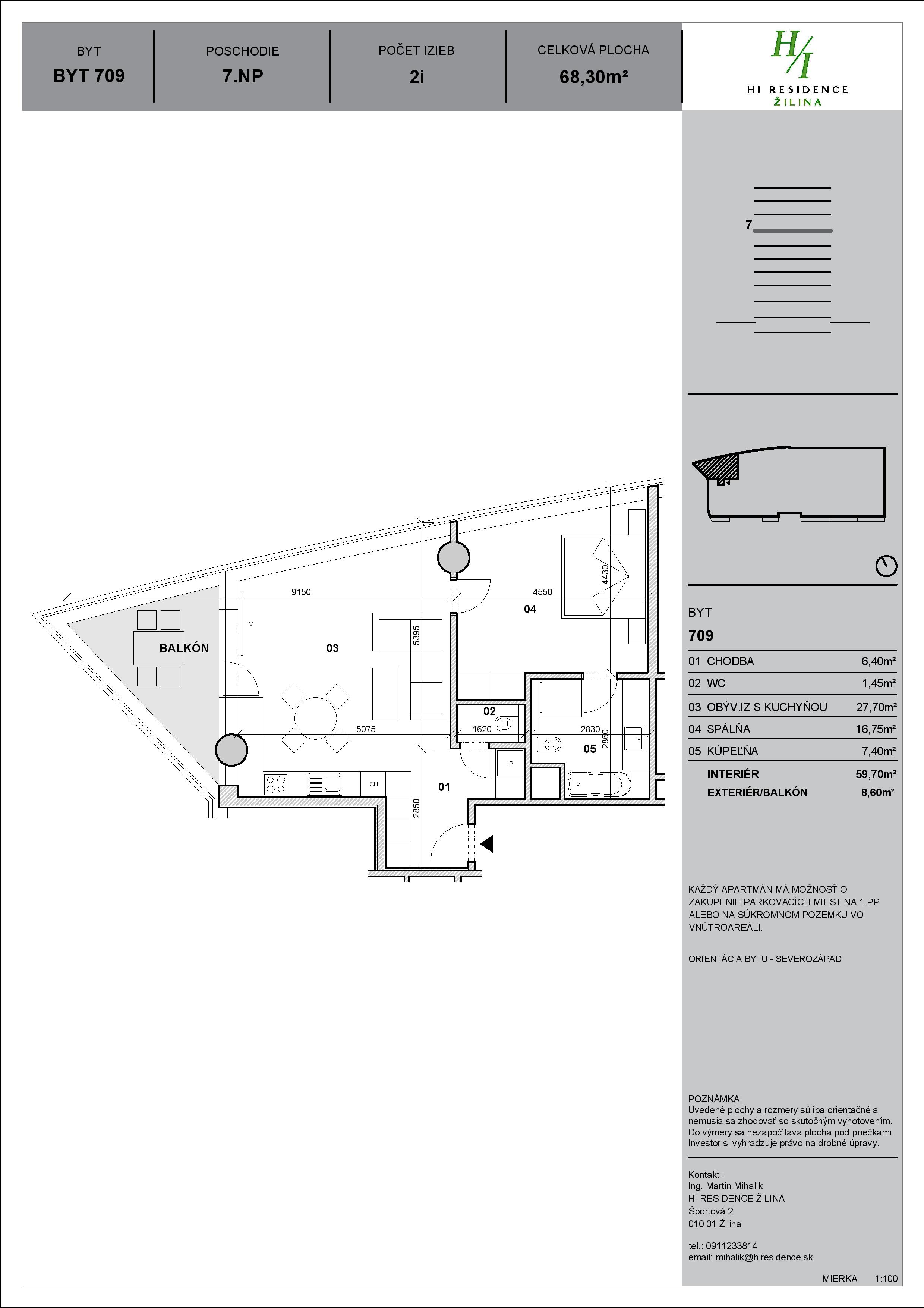 HI Residence - 709 - Pôdorys
