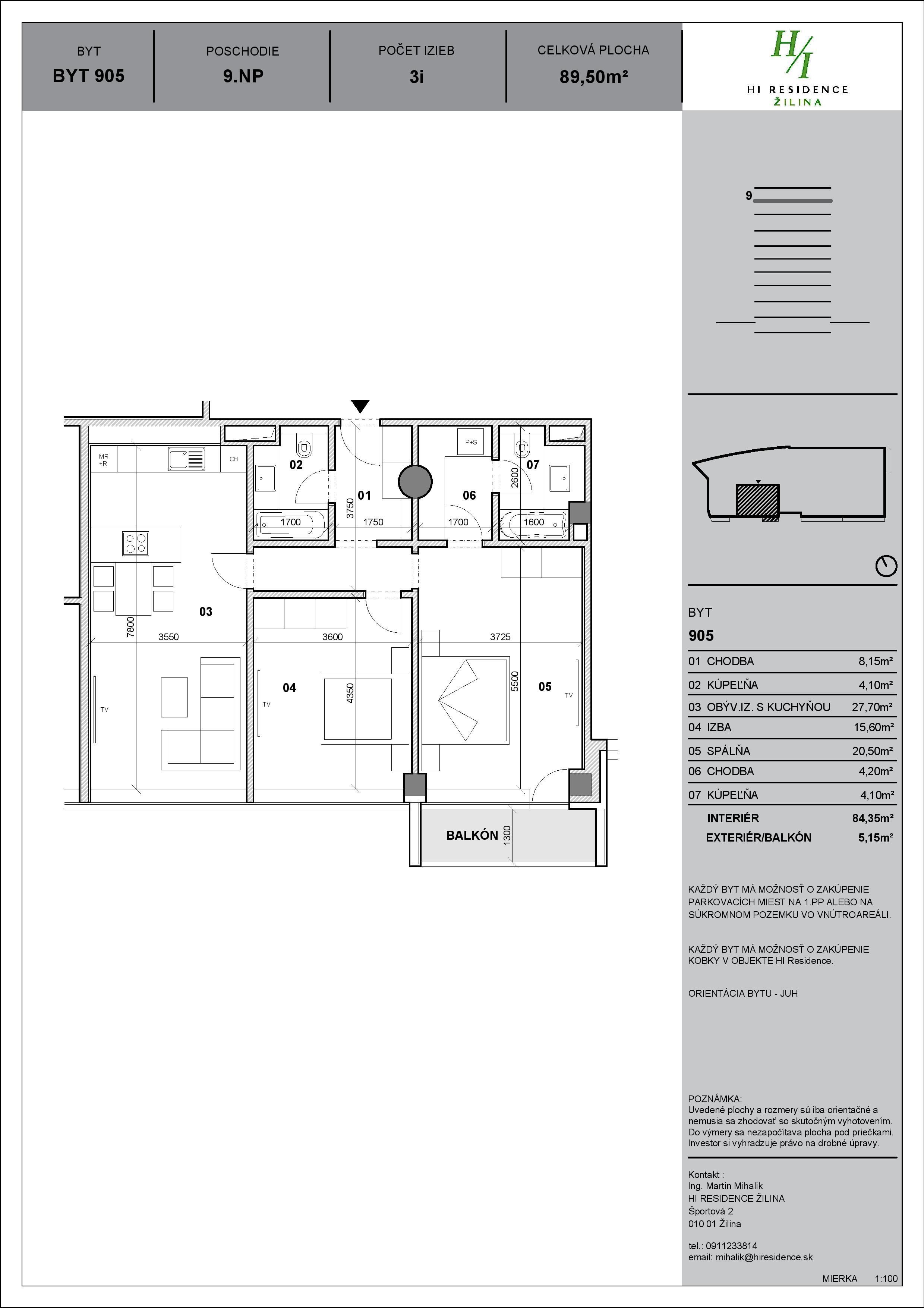 HI Residence - 905 - Pôdorys