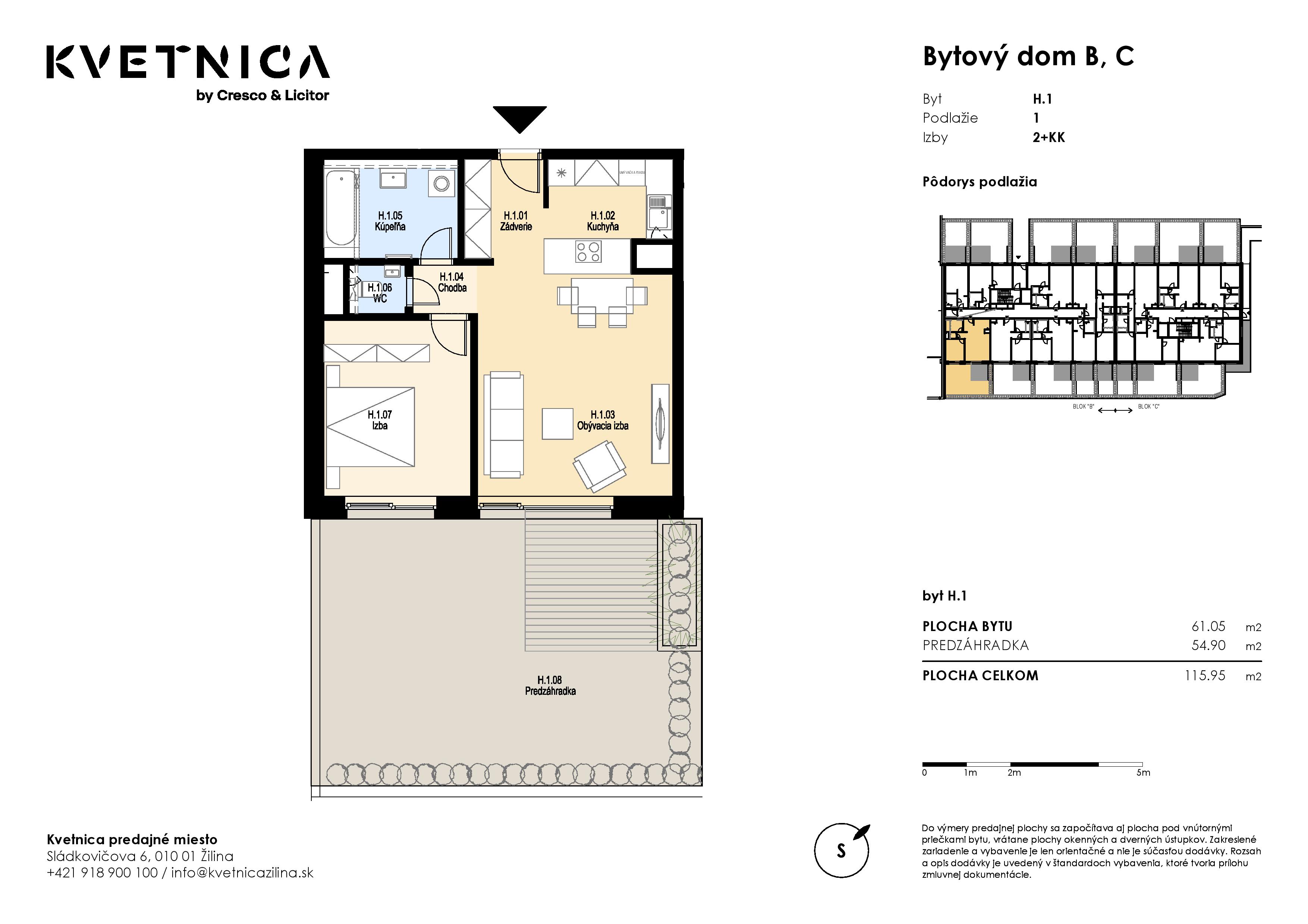 Kvetnica - 1.H - Pôdorys