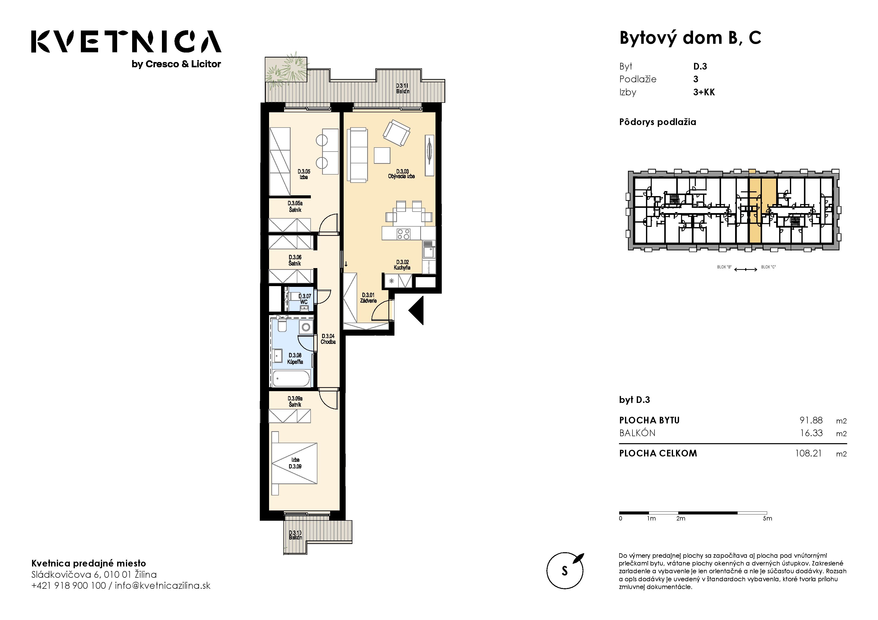 Kvetnica - 3.D - Pôdorys