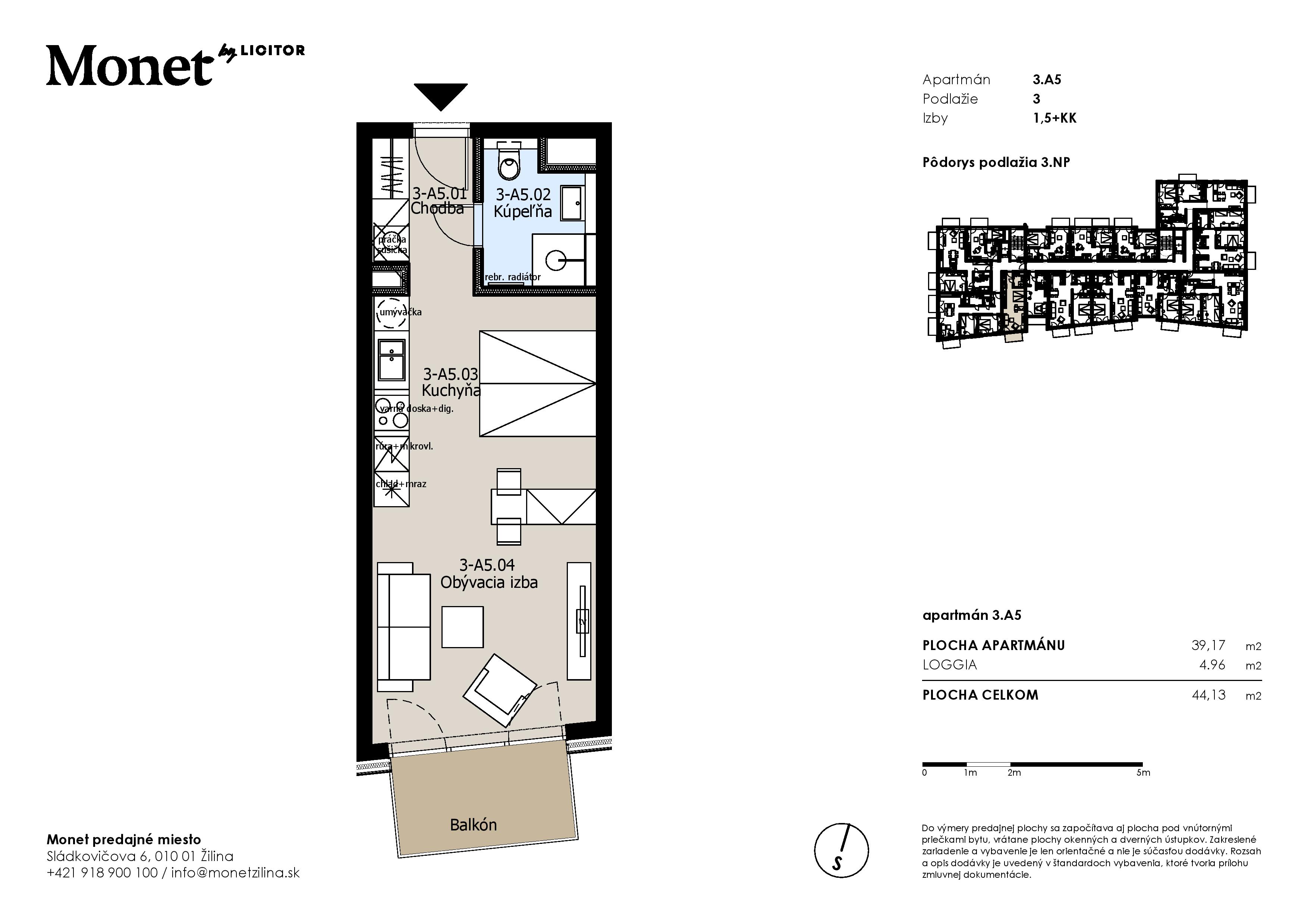 Monet - 3 A5 - Pôdorys
