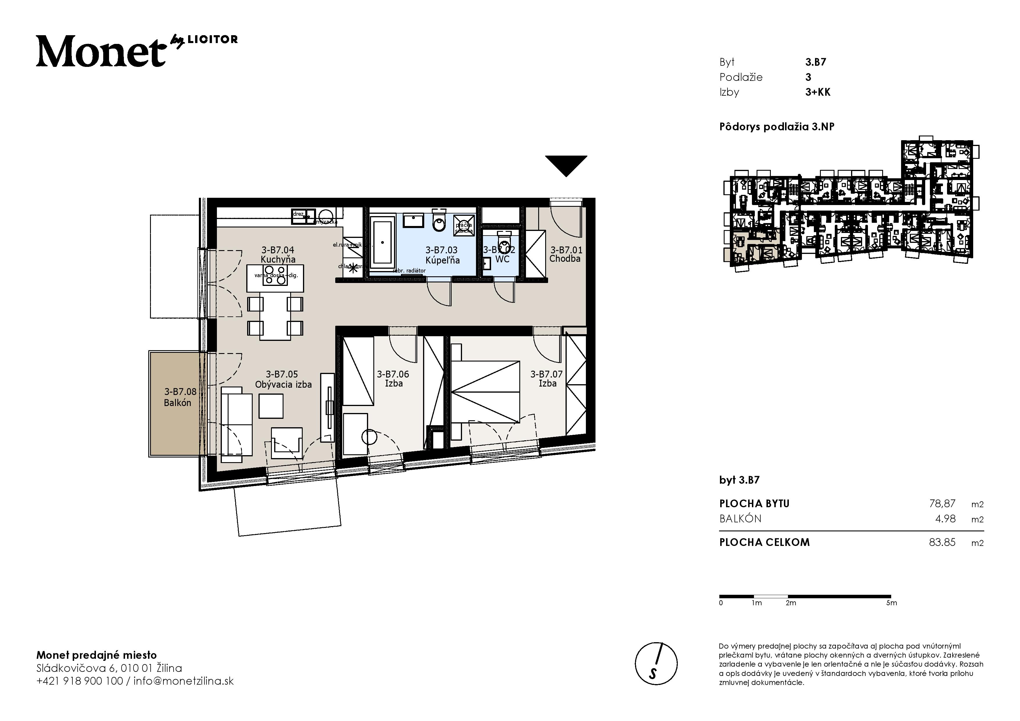 Monet - 3 B7 - Pôdorys