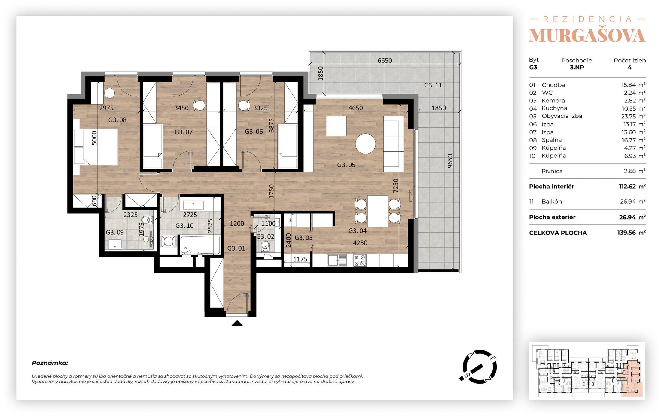 Rezidencia Murgašova - G3 - Pôdorys