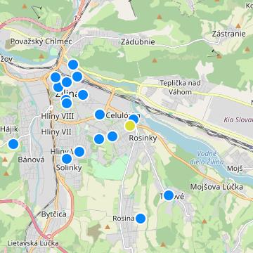 Zelené Vlčince - map