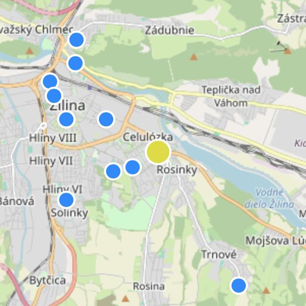 Zelené Vlčince - map