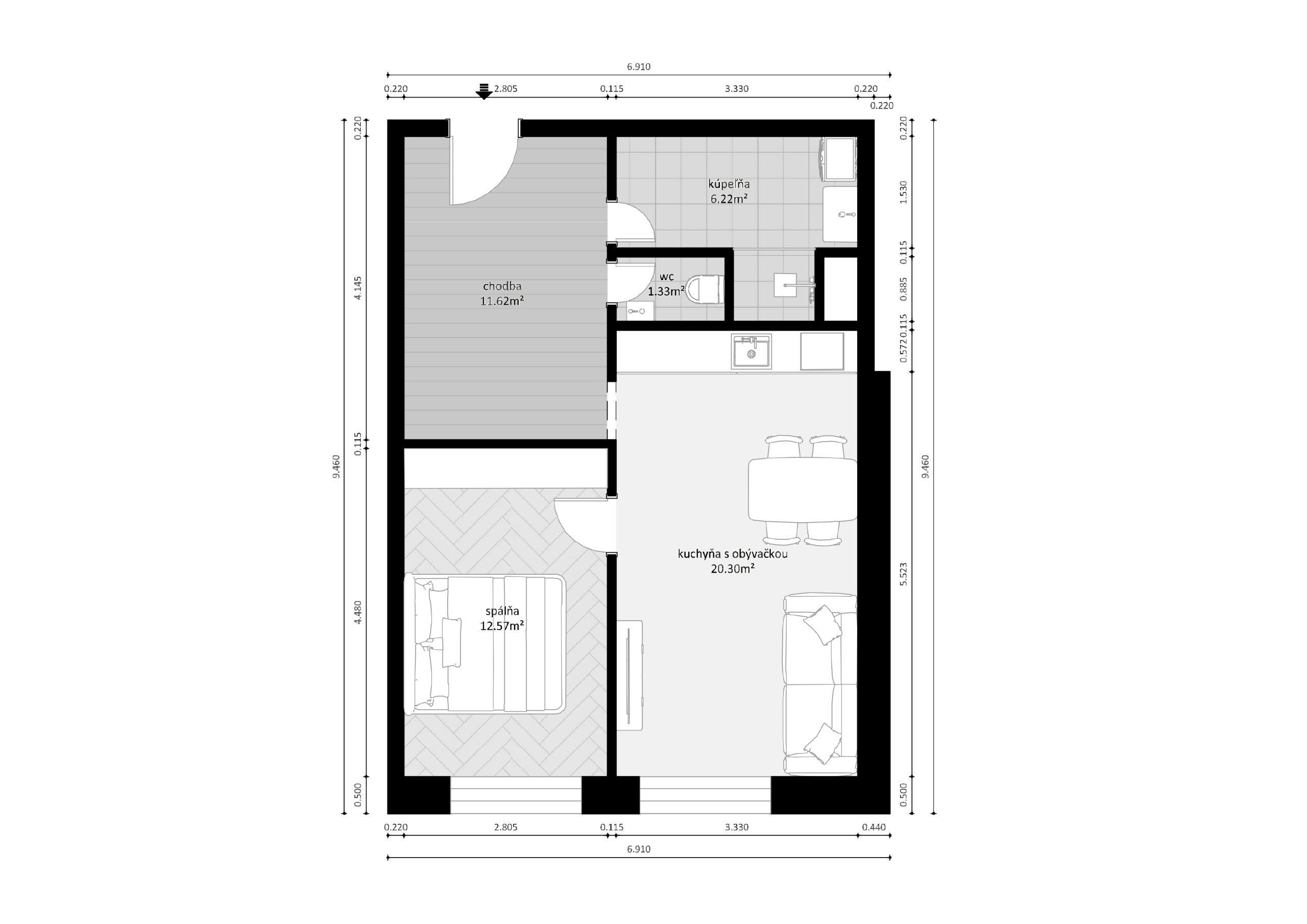 Na Klásku - A01 - Pôdorys