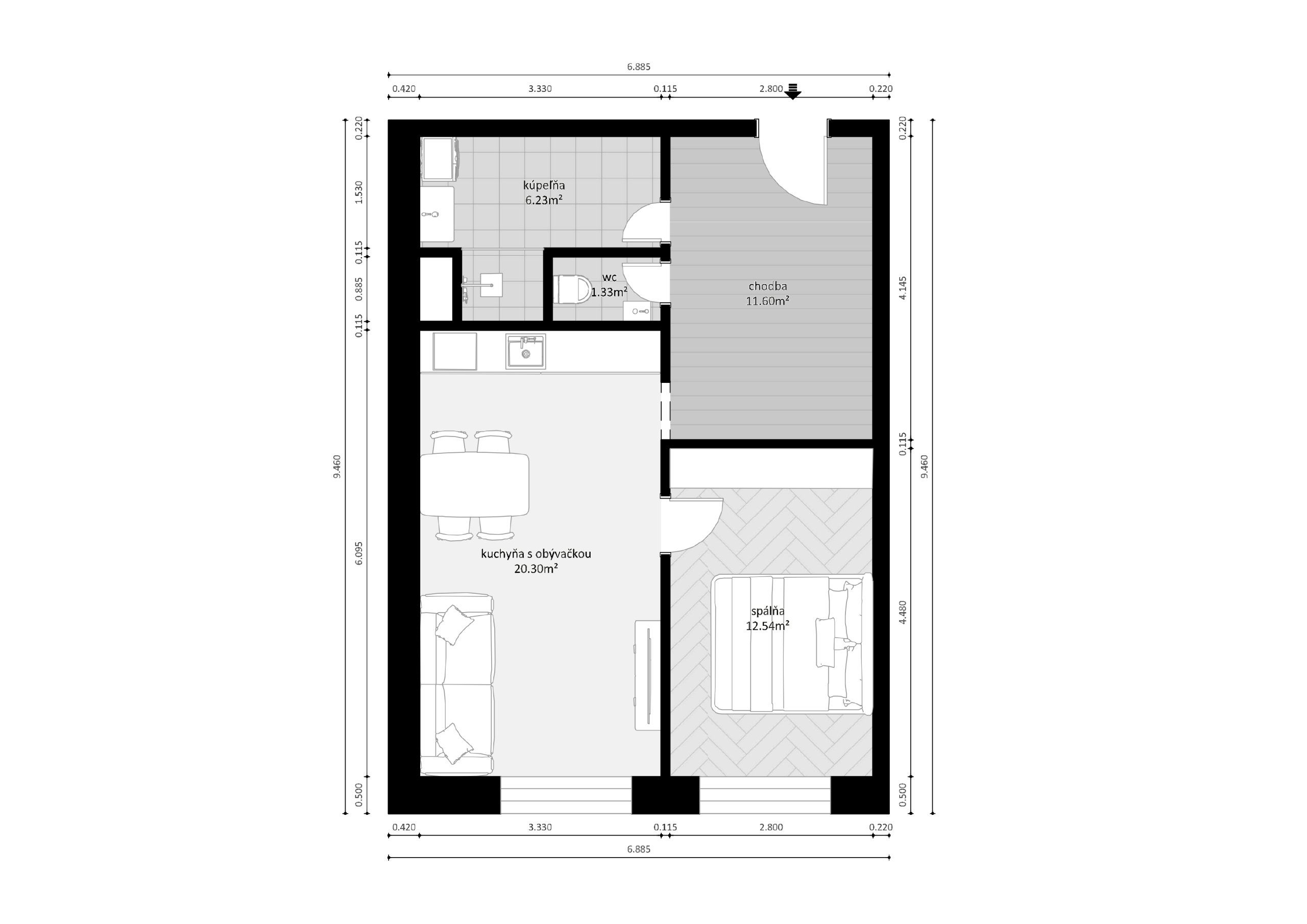 Na Klásku - D01 - Pôdorys