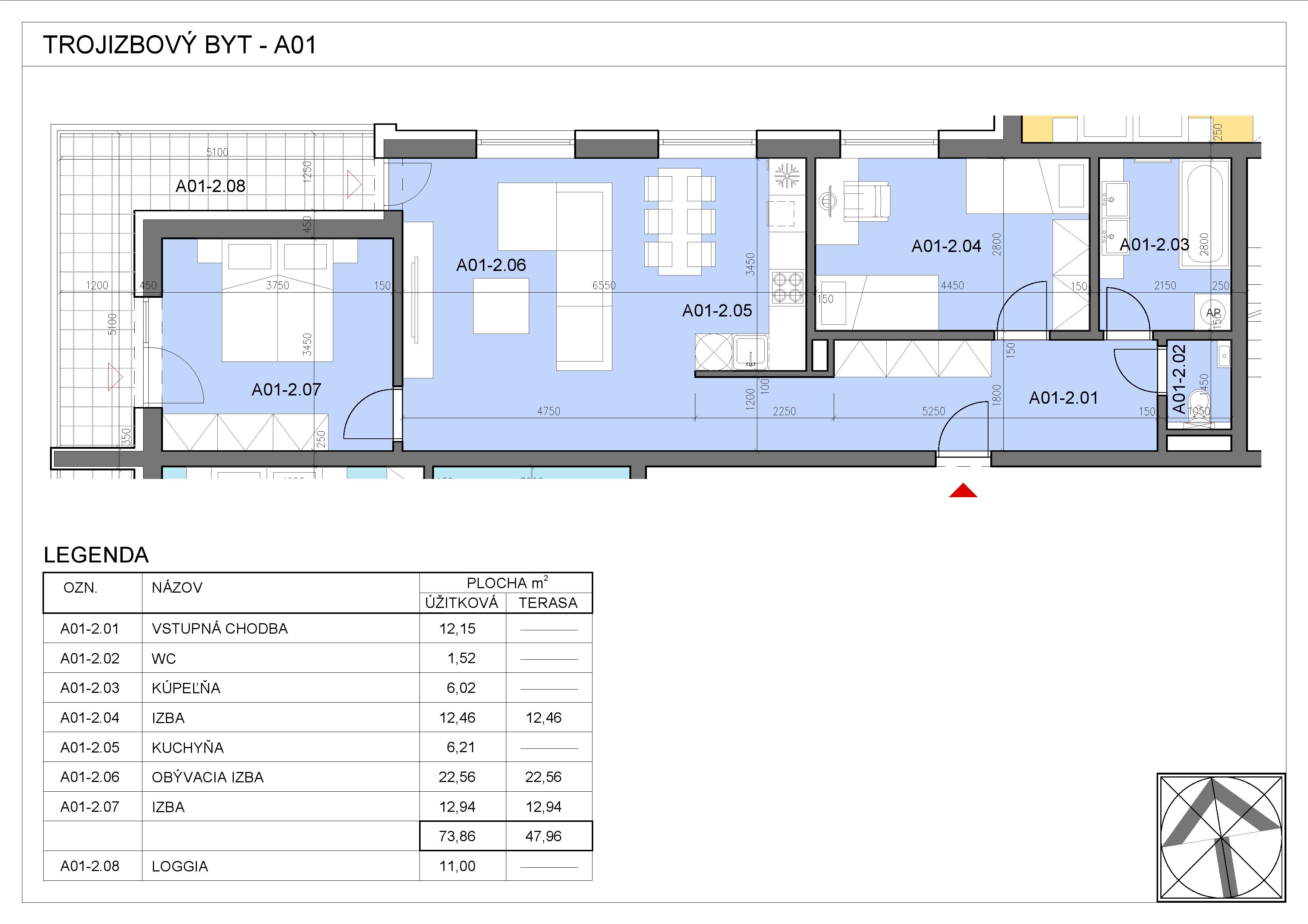 Nový Začiatok - A01 - Pôdorys