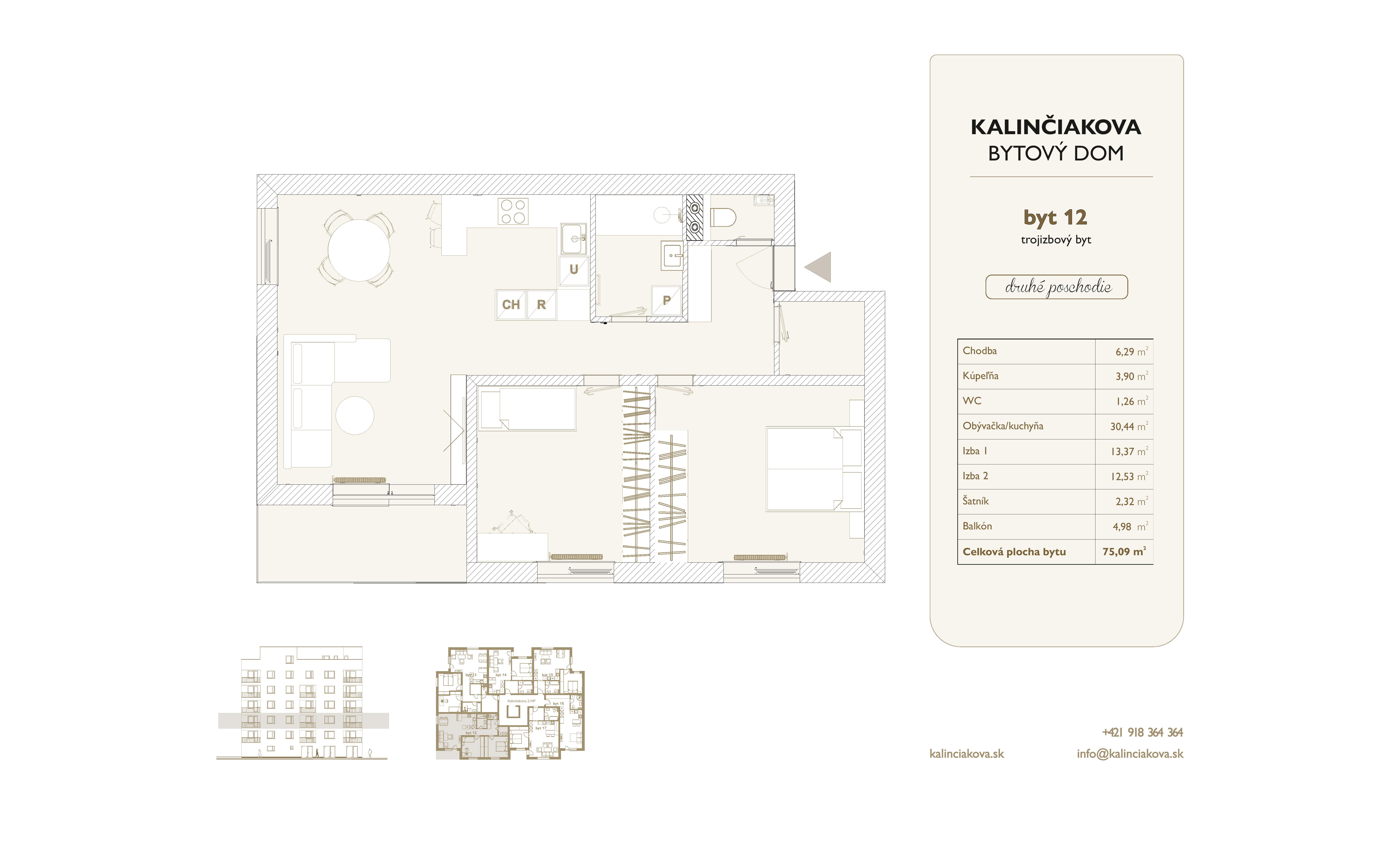 Kalinčiakova Bytový Dom - 12 - Pôdorys