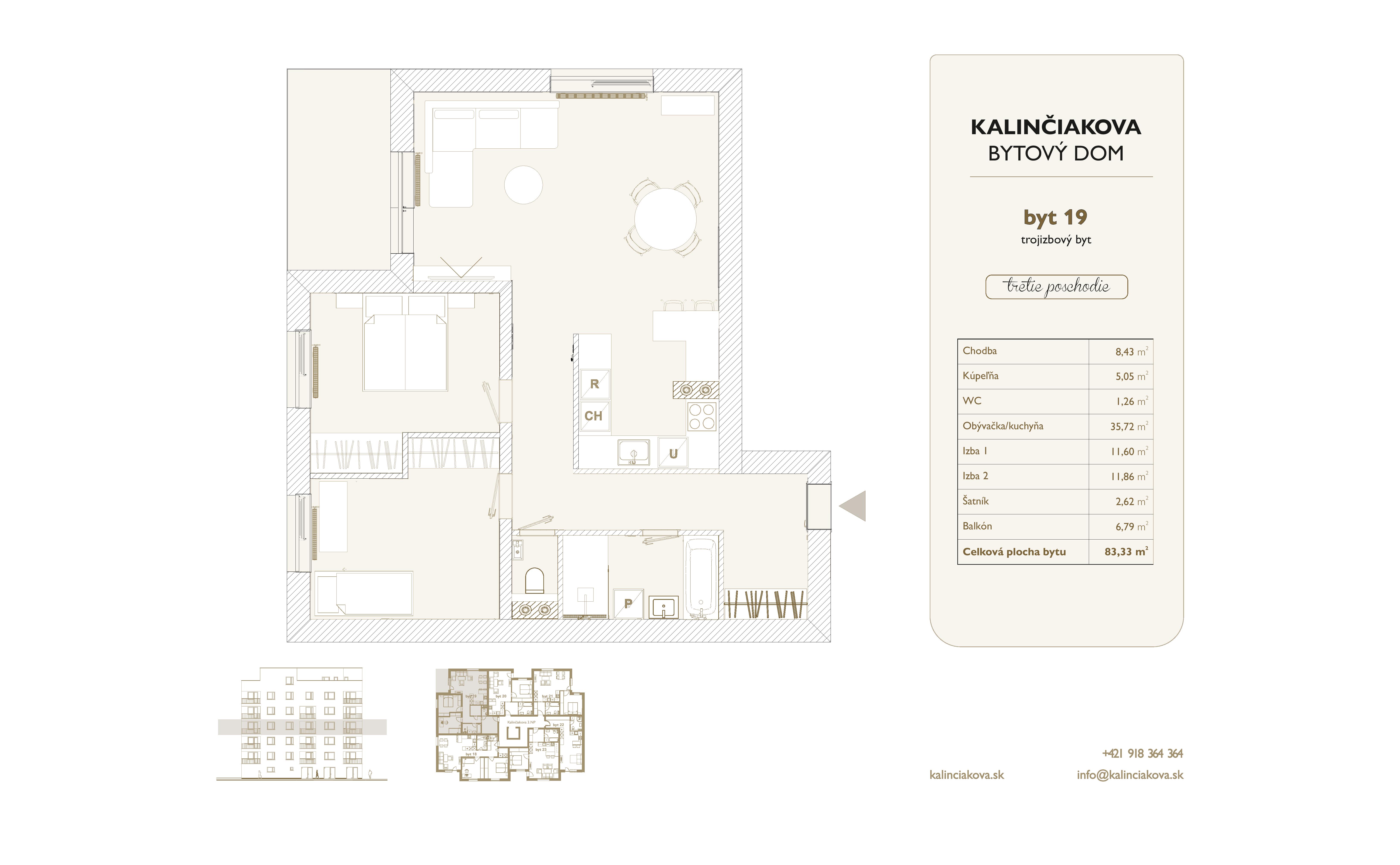 Kalinčiakova Bytový Dom - 19 - Pôdorys