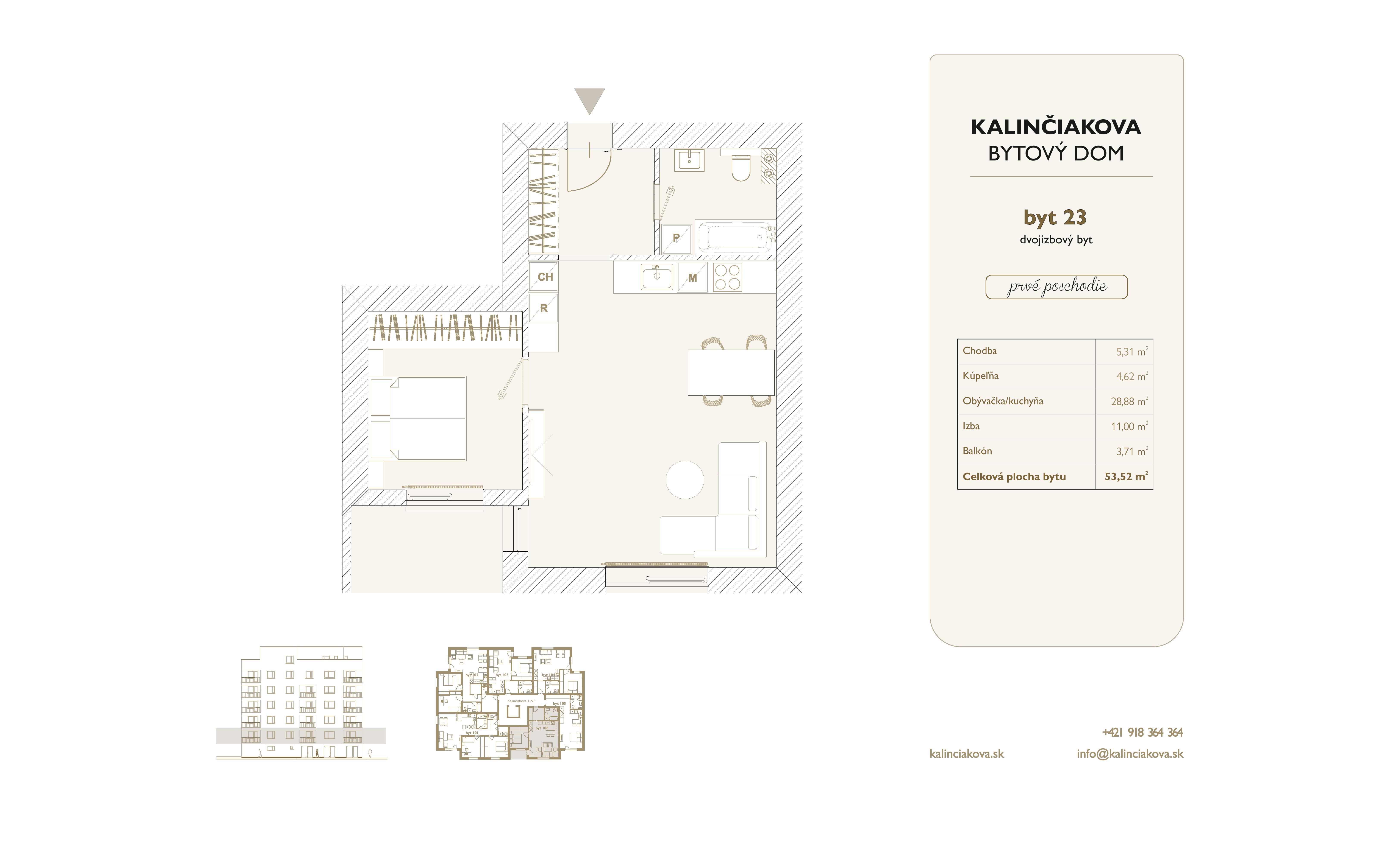 Kalinčiakova Bytový Dom - 23 - Pôdorys
