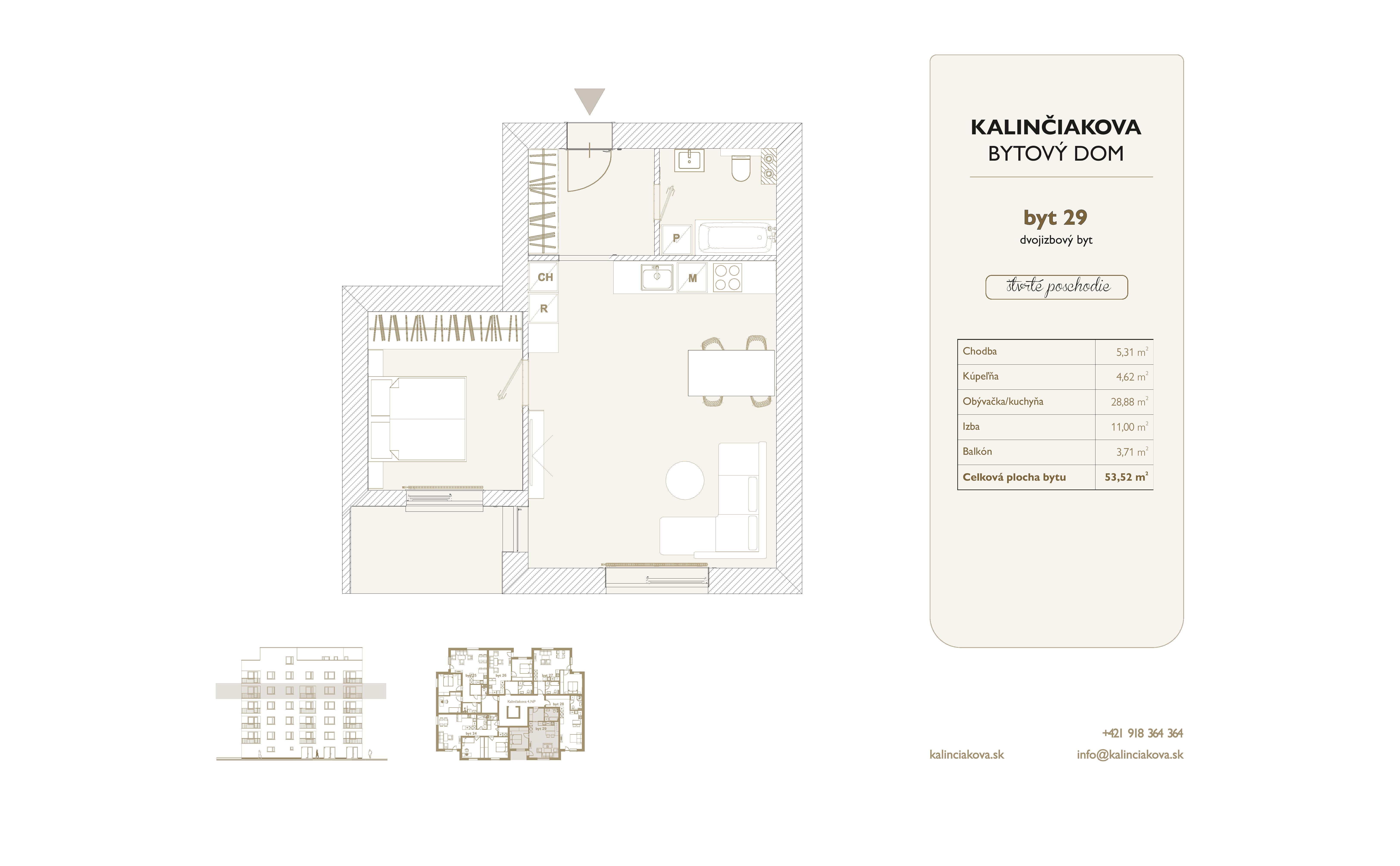 Kalinčiakova Bytový Dom - 29 - Pôdorys