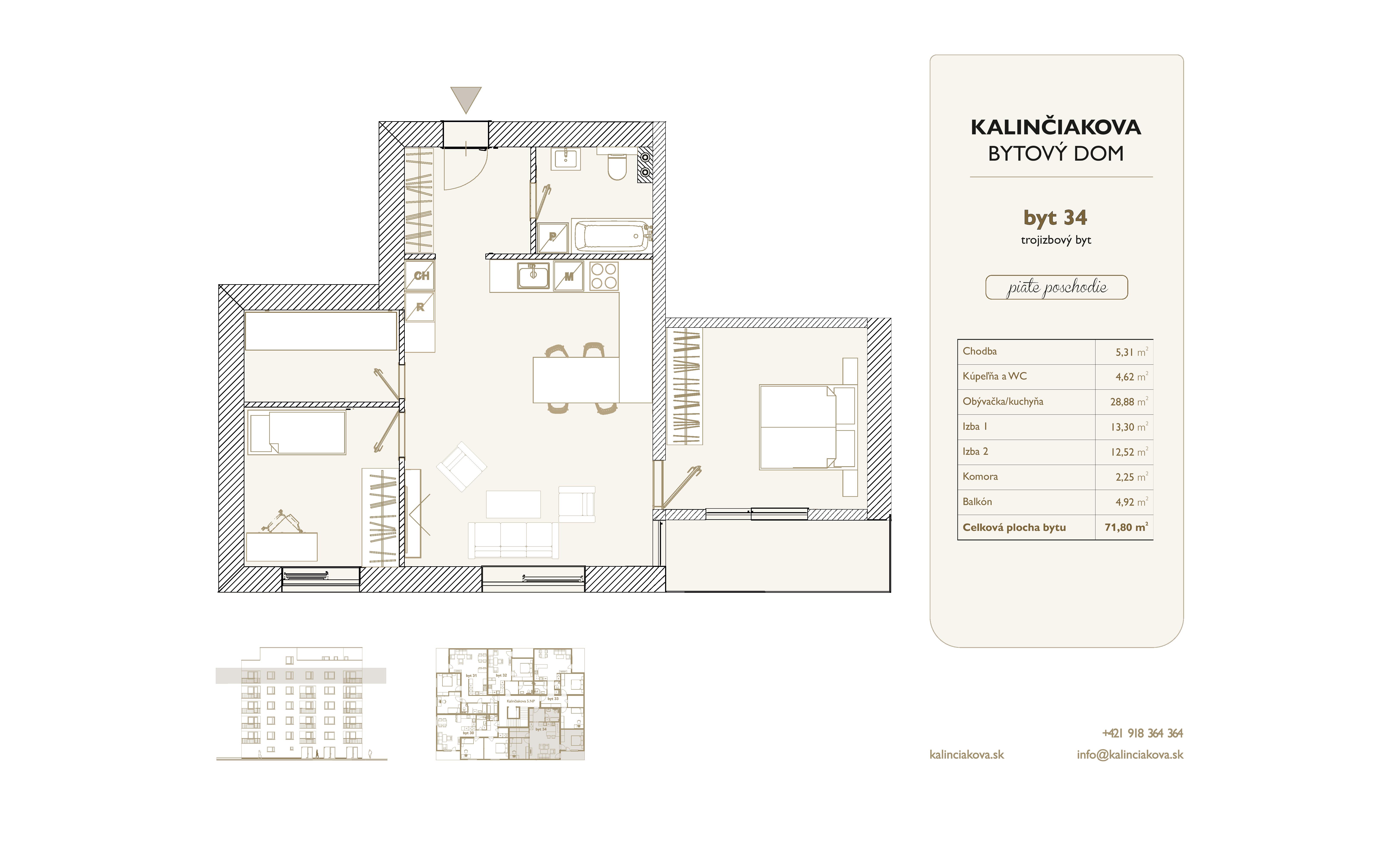 Kalinčiakova Bytový Dom - 34 - Pôdorys
