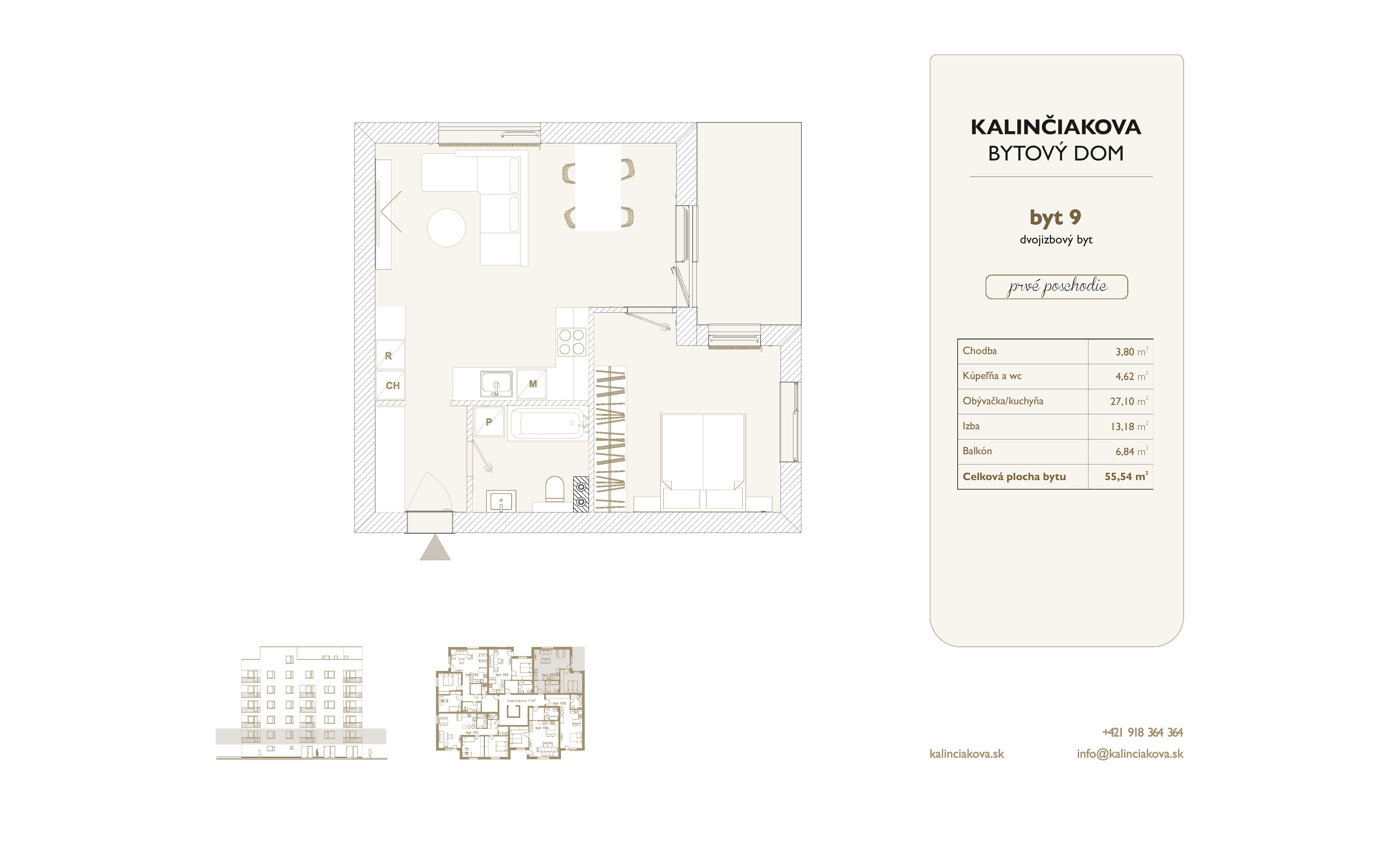 Kalinčiakova Bytový Dom - 9 - Pôdorys