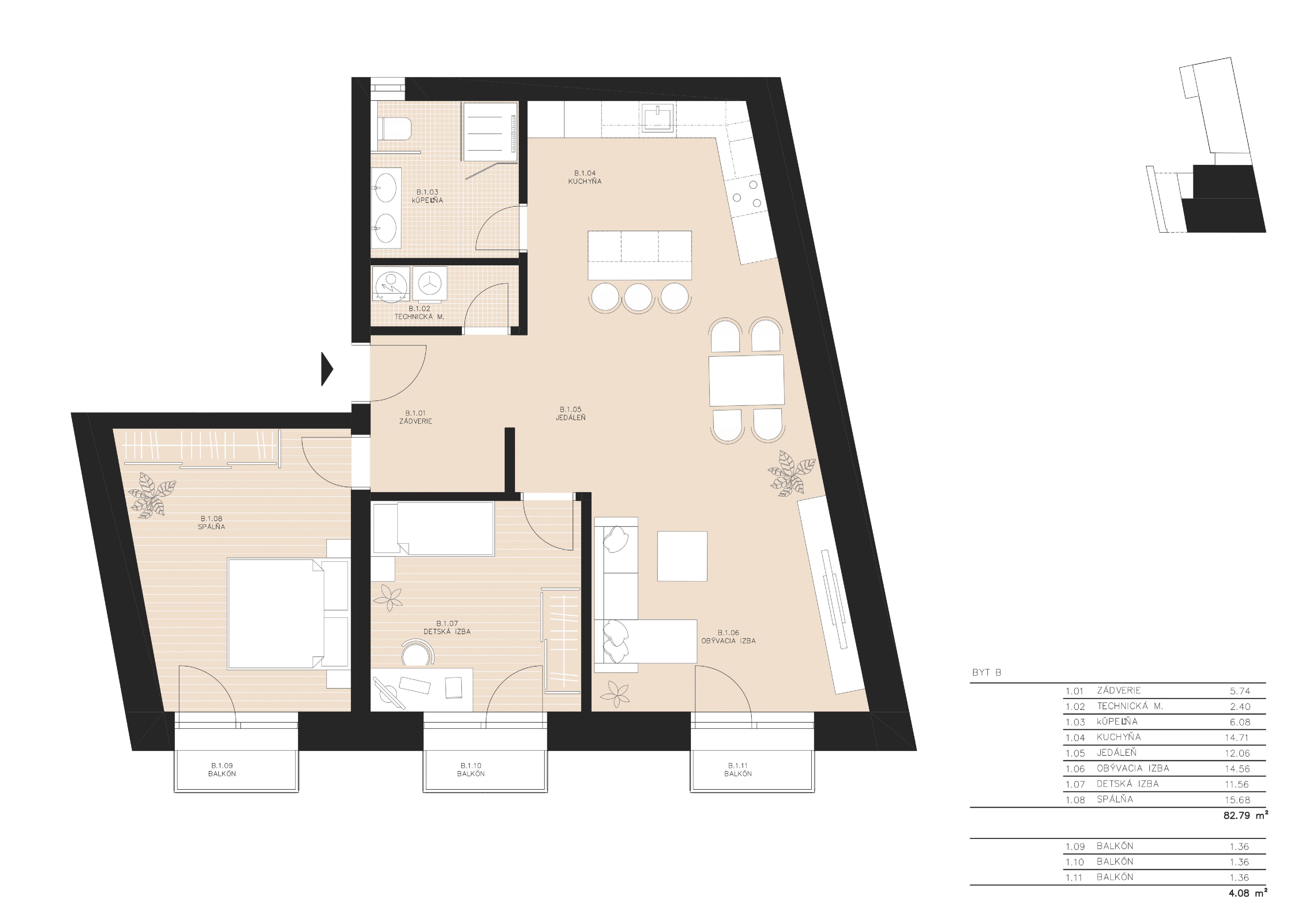 Rezidencia Sokolská - A1 - Pôdorys