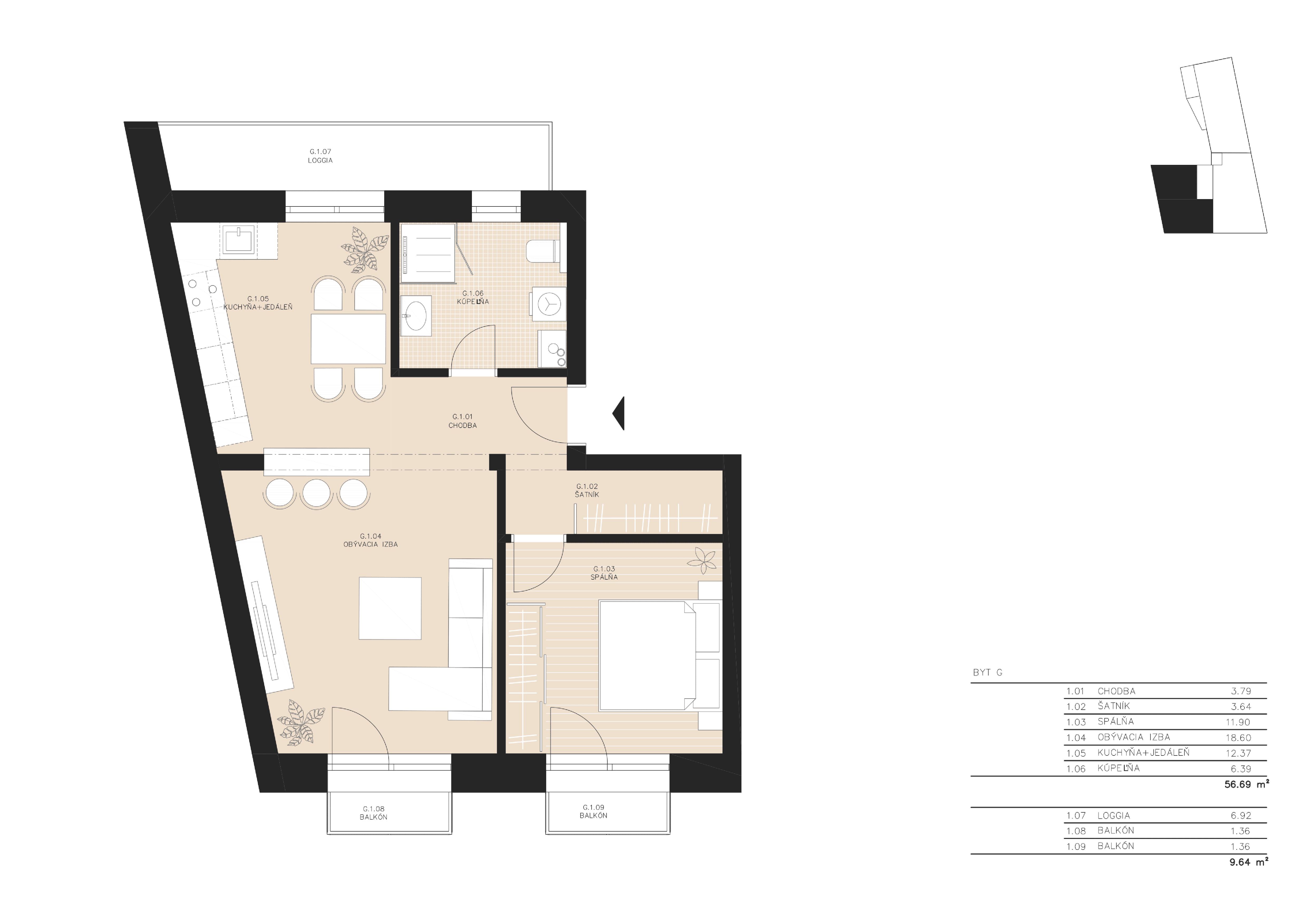 Rezidencia Sokolská - A4 - Pôdorys