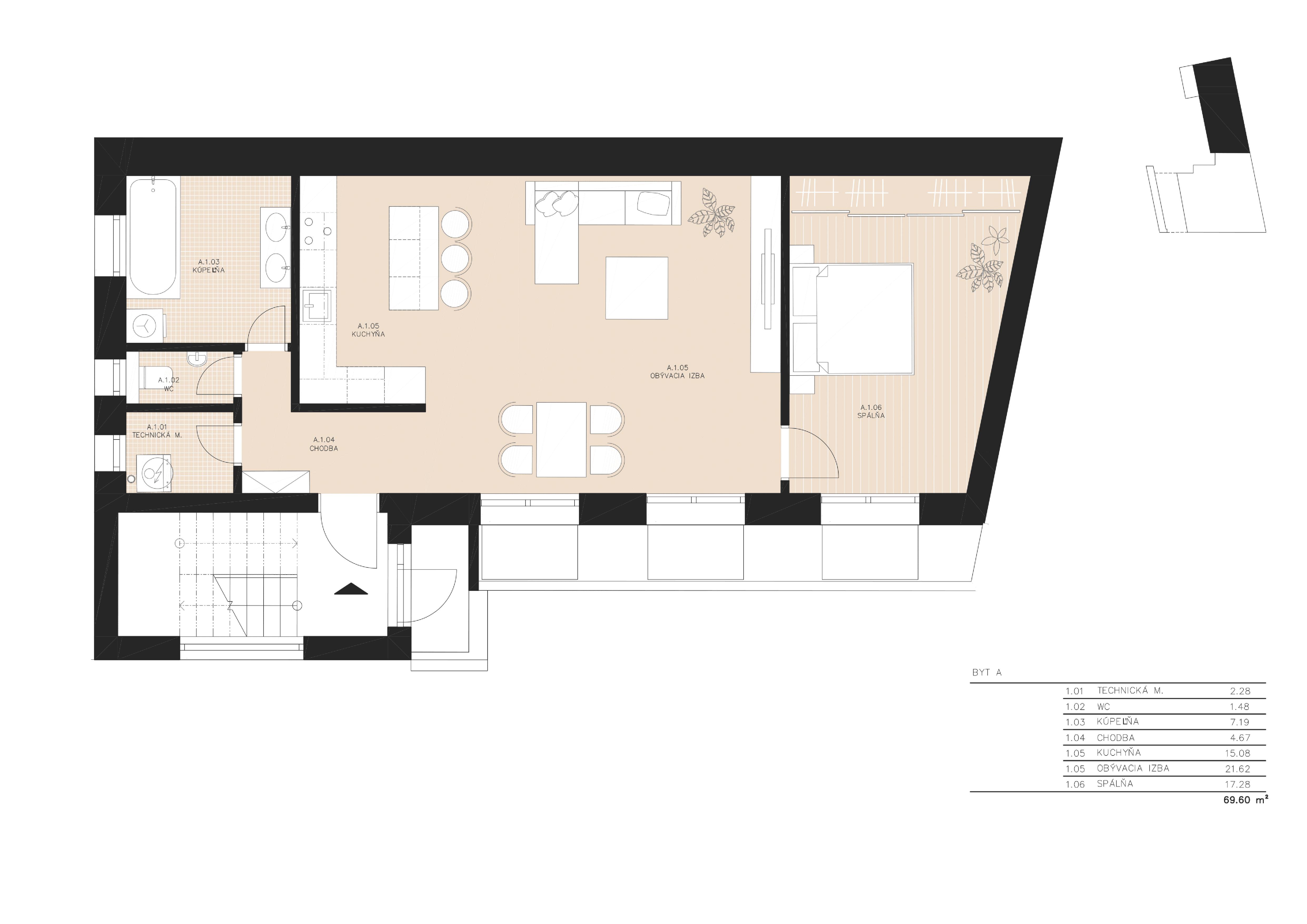 Rezidencia Sokolská - B1 - Pôdorys
