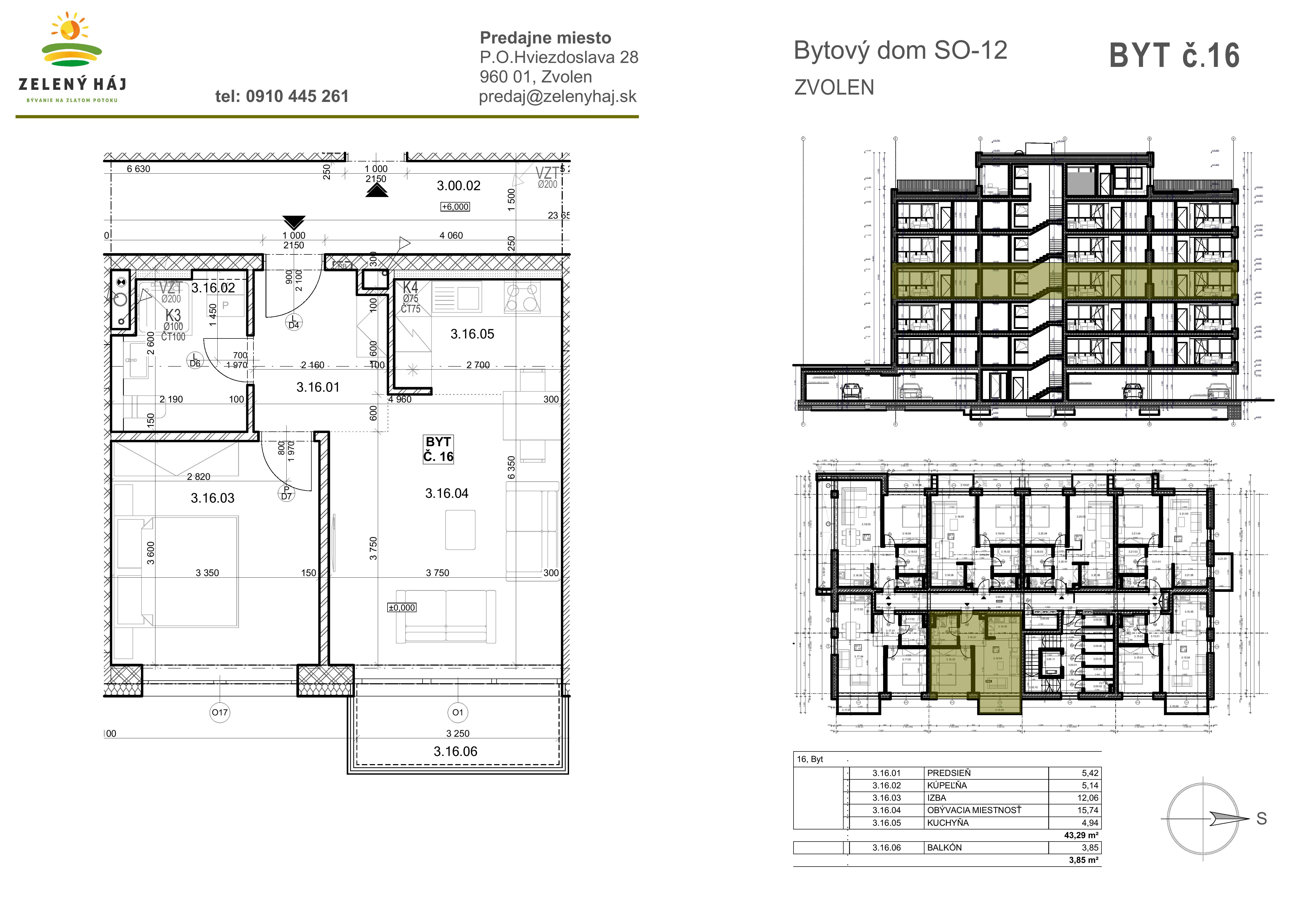 Zelený Háj - B16 - Pôdorys