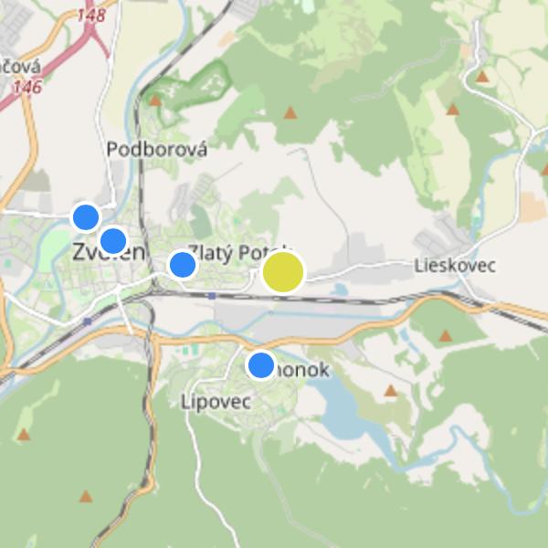 Zelený Háj - map