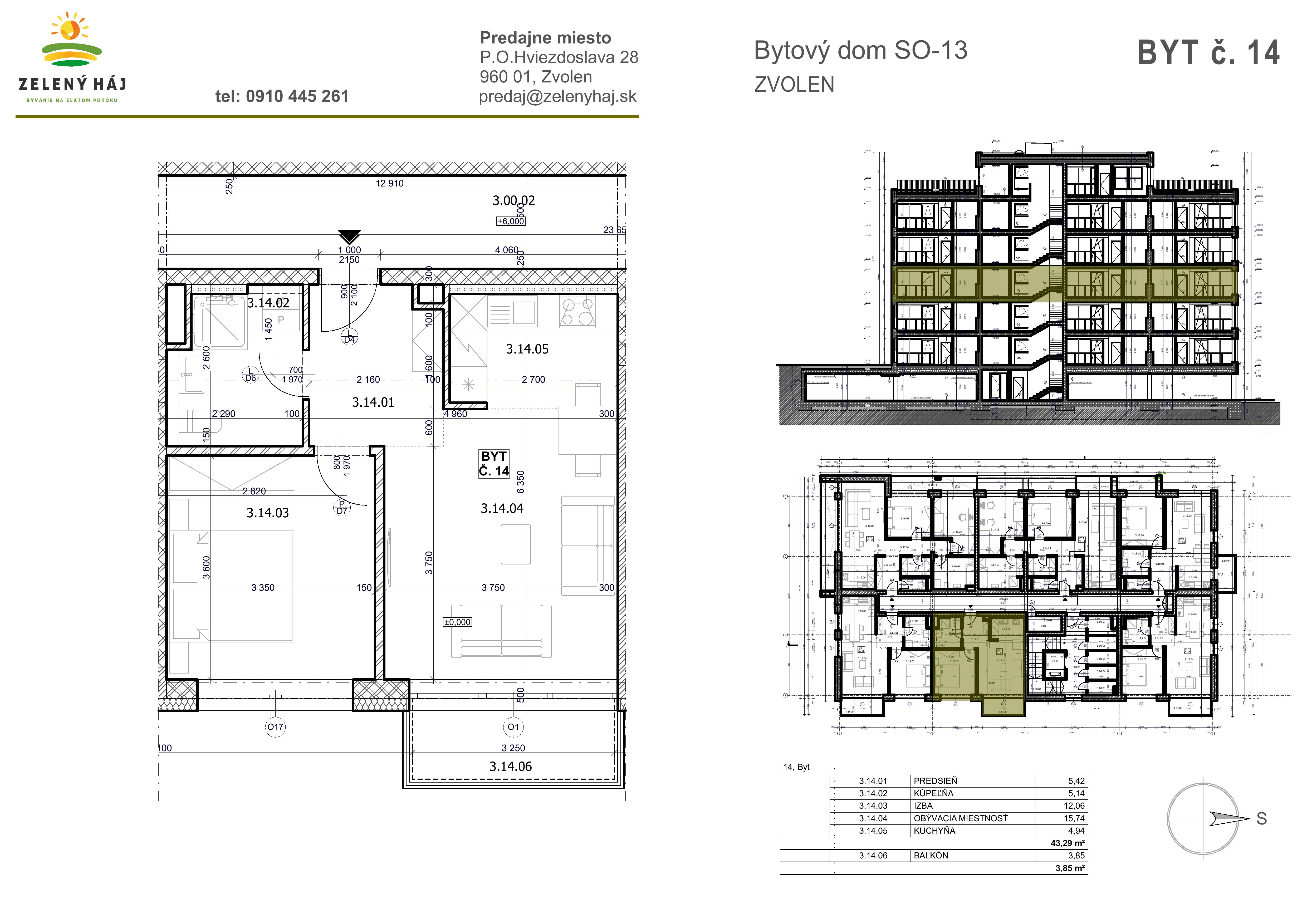 Zelený Háj - B14 - Pôdorys
