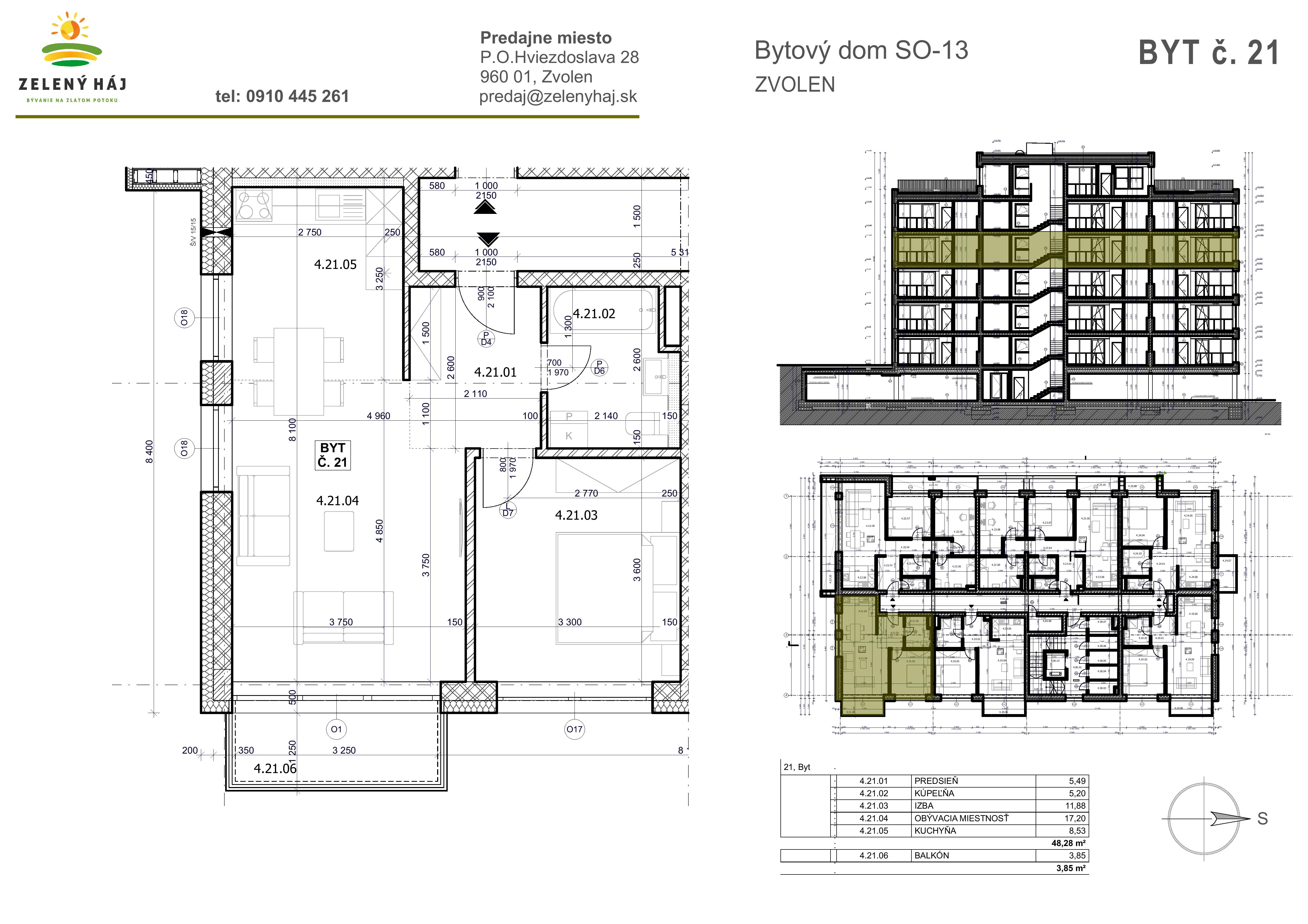 Zelený Háj - B21 - Pôdorys