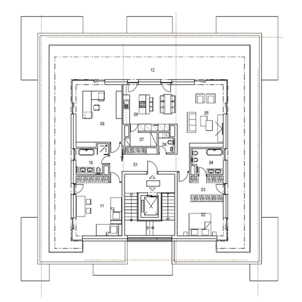 Zvolen stráže - 1 5 typ f - Pôdorys