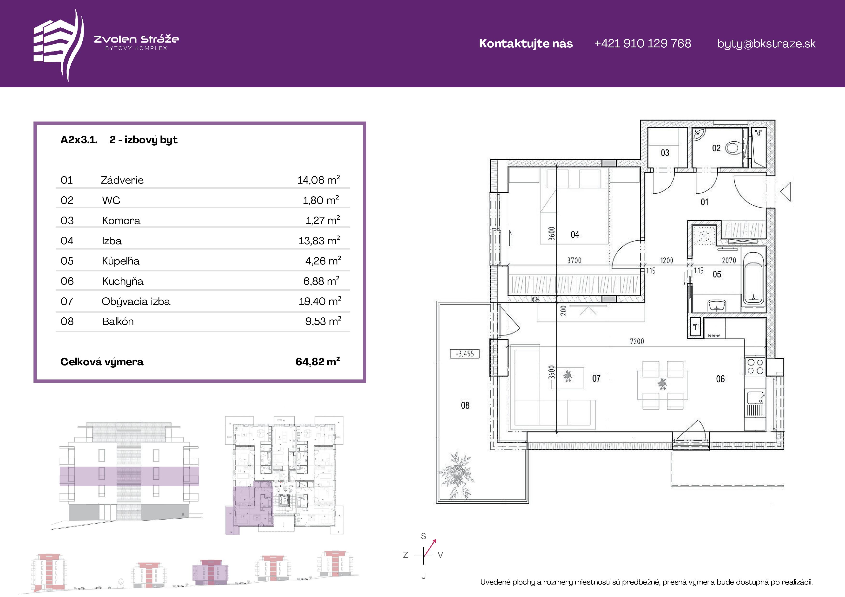 Zvolen stráže - 2 3 typ a - Pôdorys
