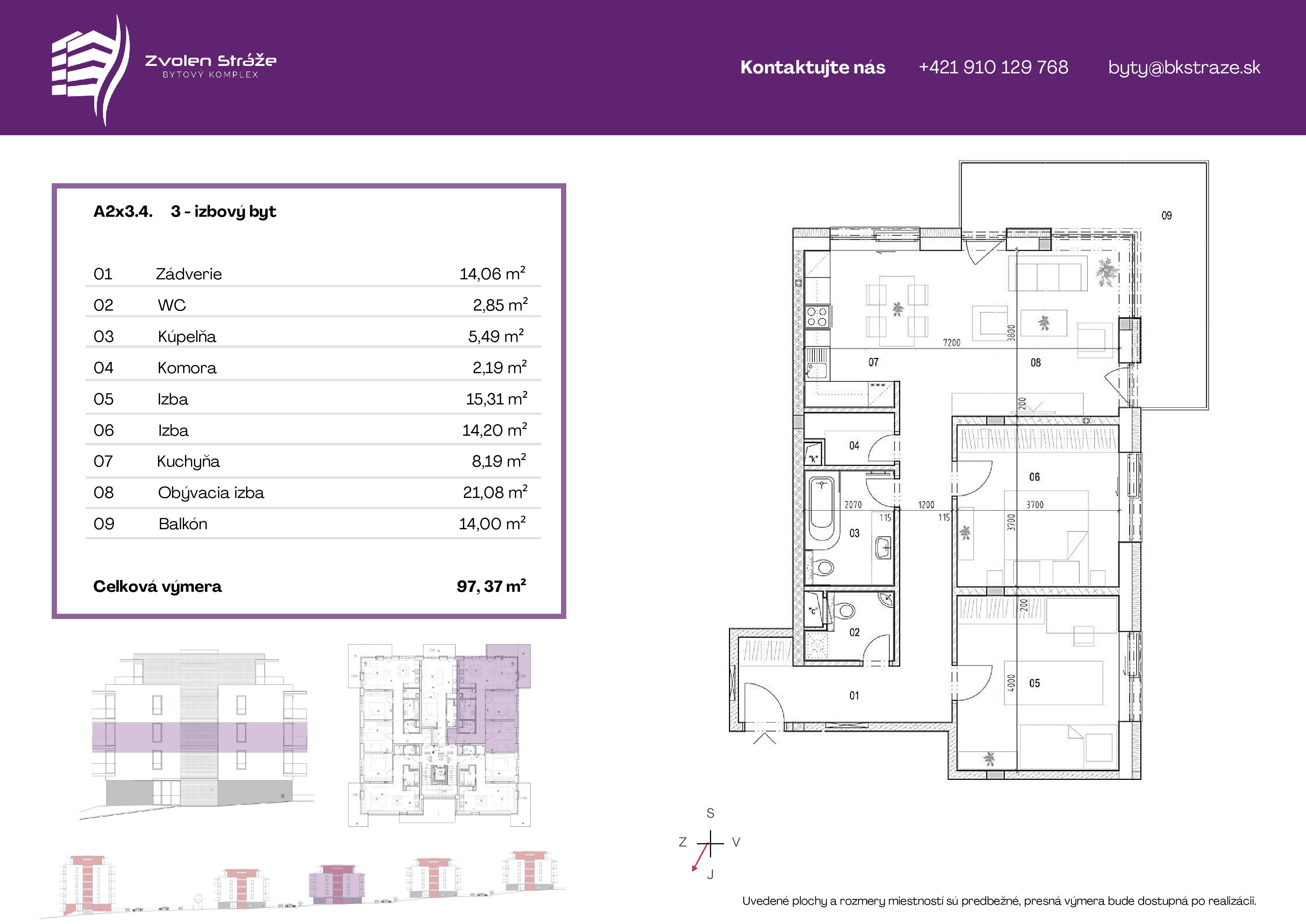 Zvolen stráže - 2 3 typ d - Pôdorys