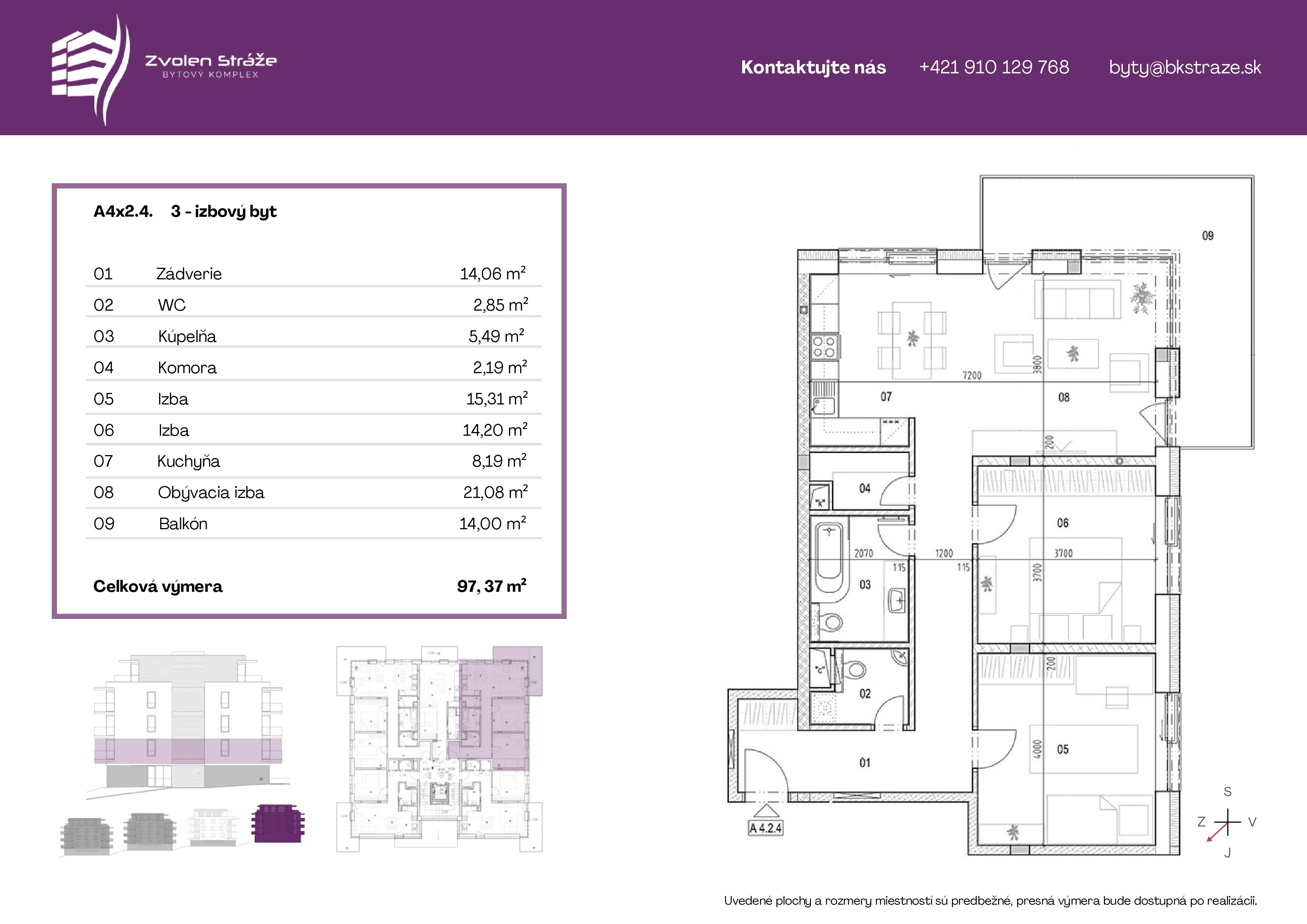 Zvolen stráže - 4 2 typ d - Pôdorys